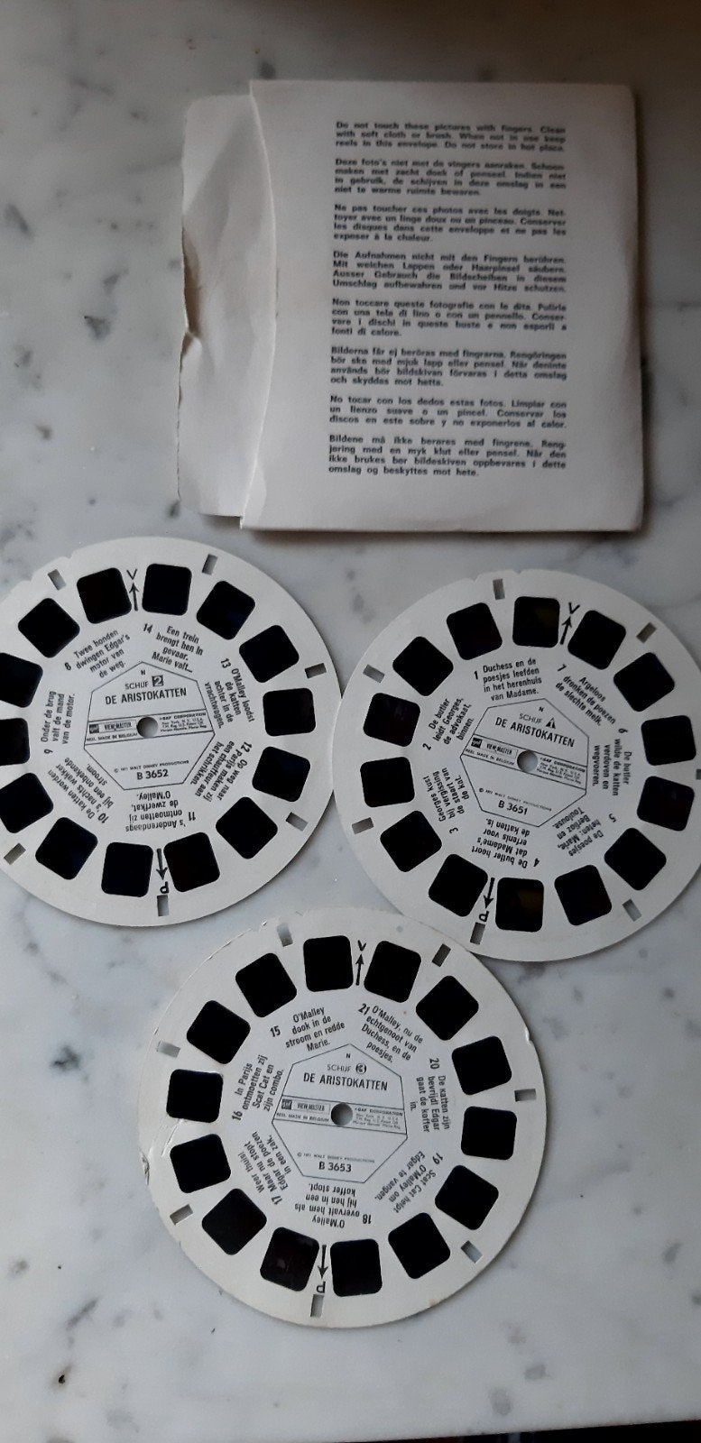 set 3 view master schijfjes,  DE ARISTOKATTEN, geen boekje, Ophalen of Verzenden