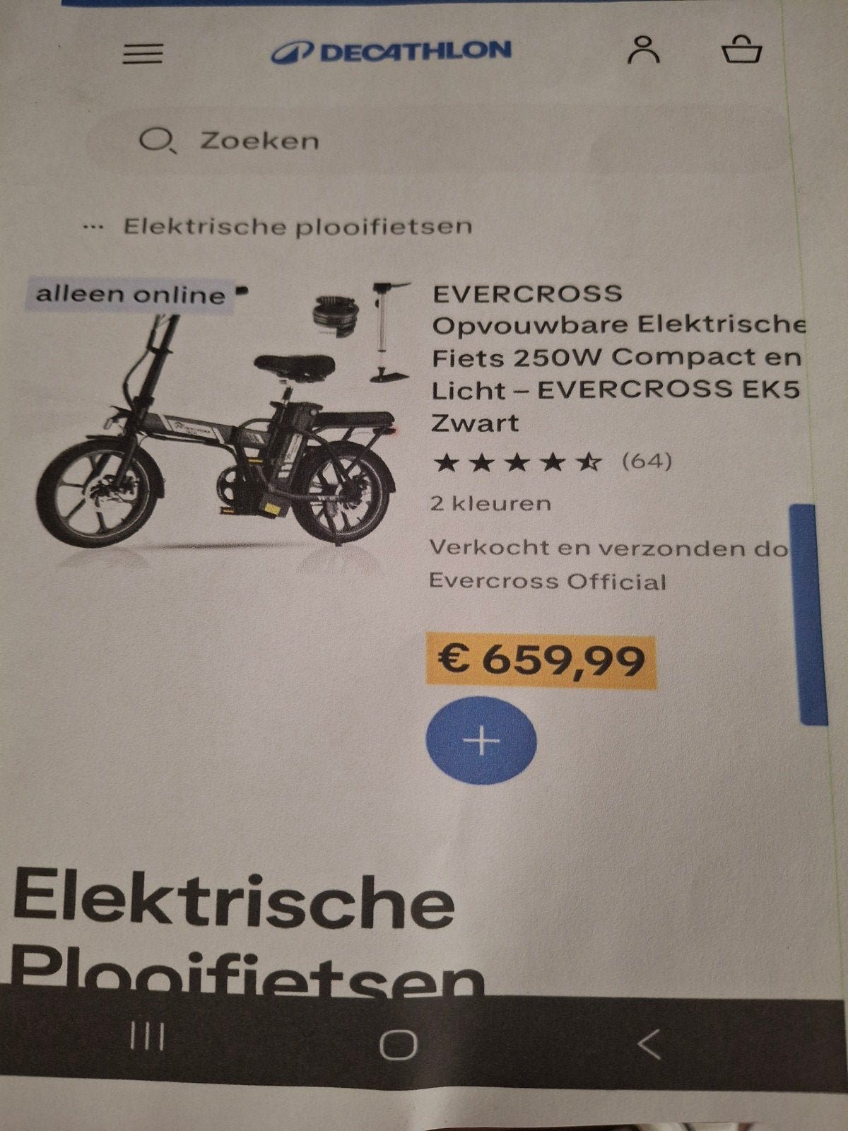 Nieuwe elektrische plooifiets, Ophalen