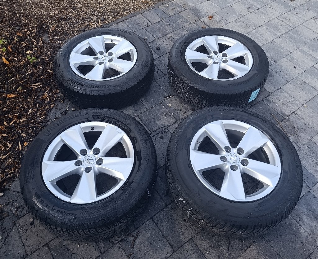 4 Lexus 17" complete wielen + winterbanden (225/65 R17), Gebruikt, Banden en Velgen, 17 inch, Winterbanden
