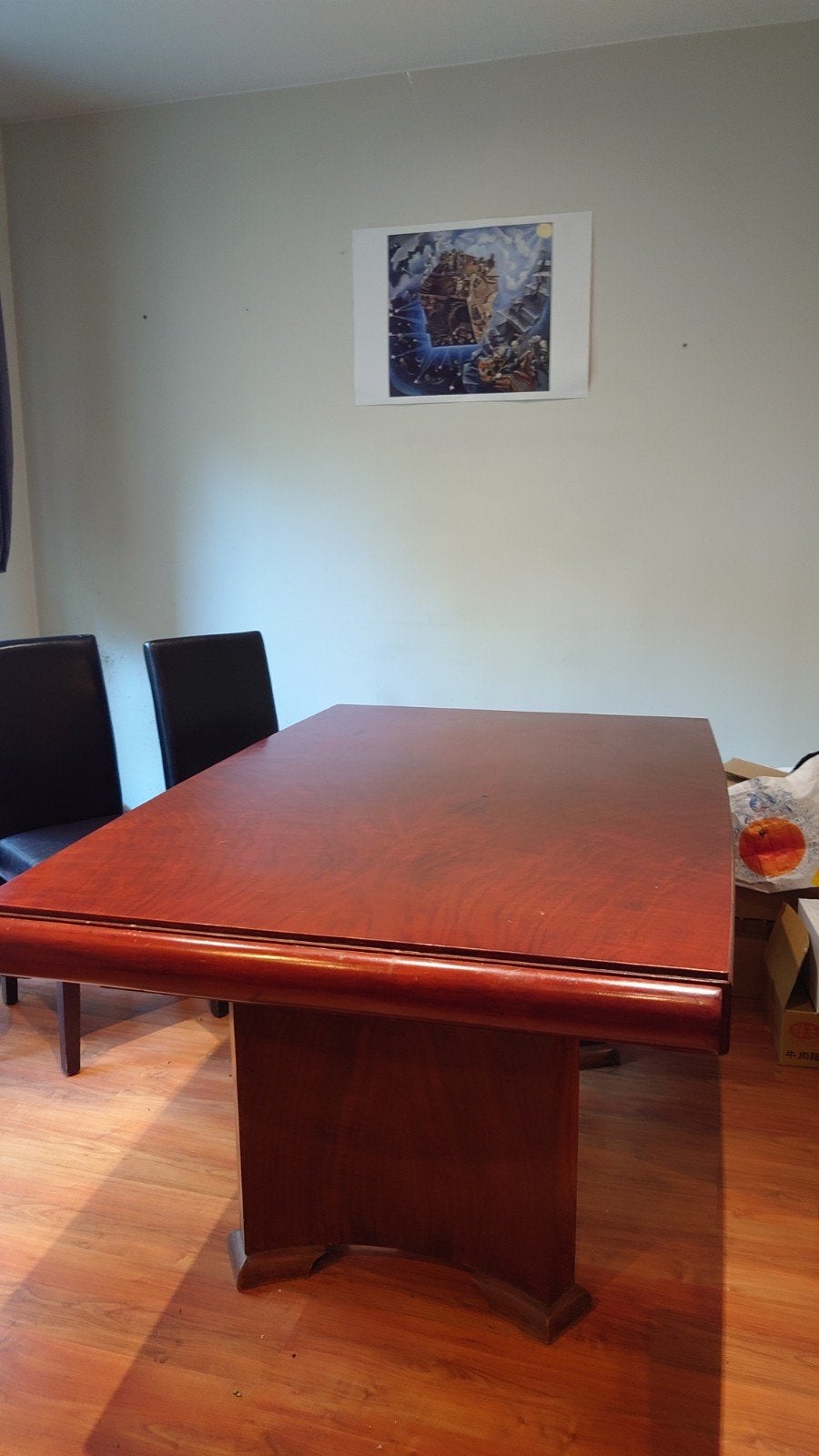 Dieprode massief houten eettafel, Antiek en Kunst, Antiek | Meubels | Tafels, Ophalen