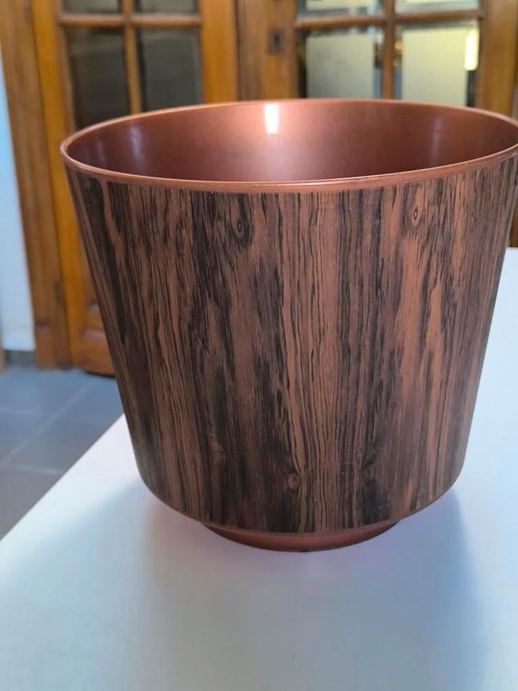 Grote cache pot, houtlook, Tuin en Terras, Bloempotten, Ophalen of Verzenden