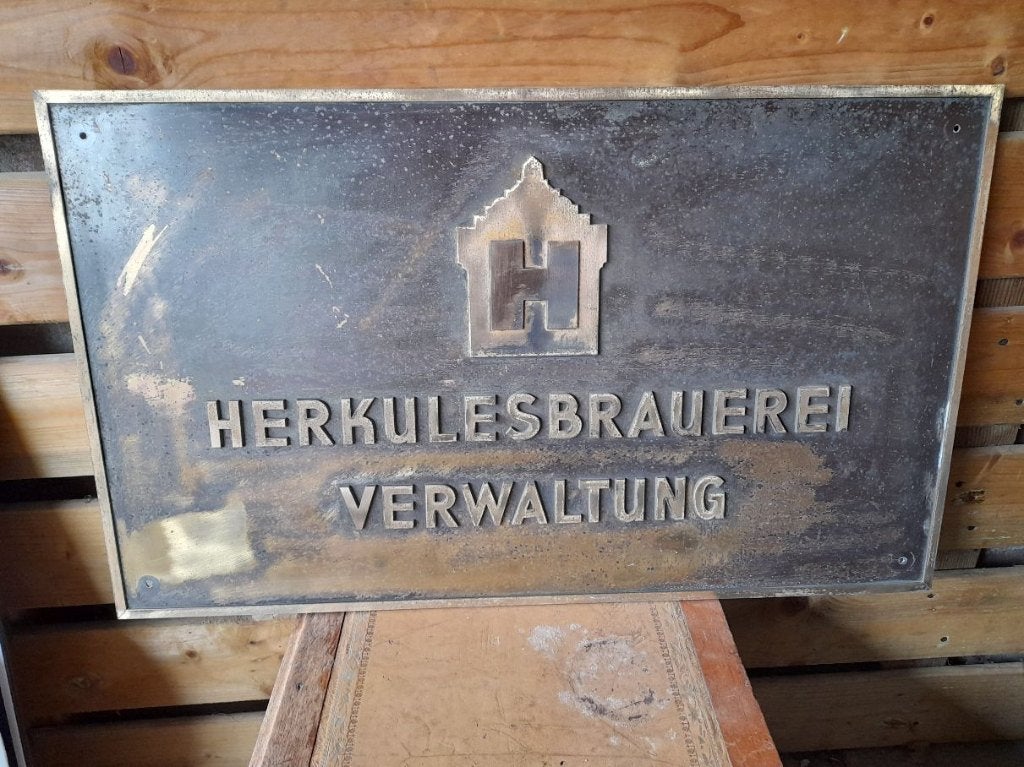 oud orgineel herkules bier bord, Ophalen, Gebruikt, Reclamebord, Plaat of Schild