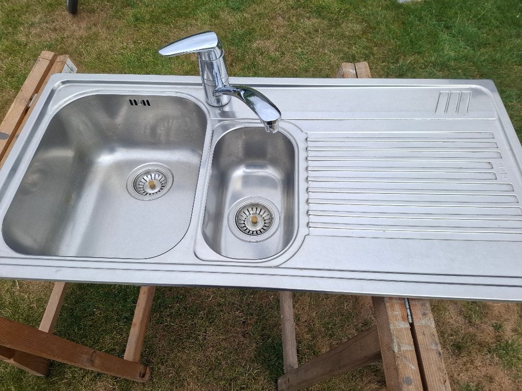 Inox afwasbak met mengkraan, Ophalen, Gebruikt, Inox, Overige typen