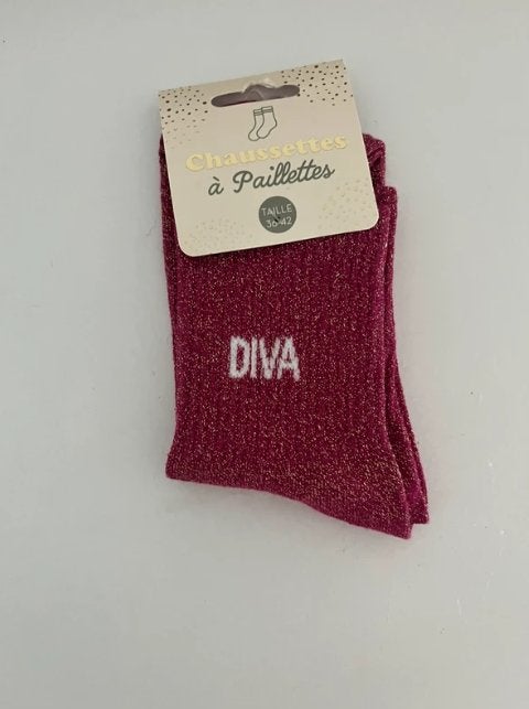 Chaussettes à paillettes « DIVA » neuves – Taille 36 à 42, Kleding | Dames, Sokken en Kousen, Sokken en Kniesokken, Autre, Overige kleuren