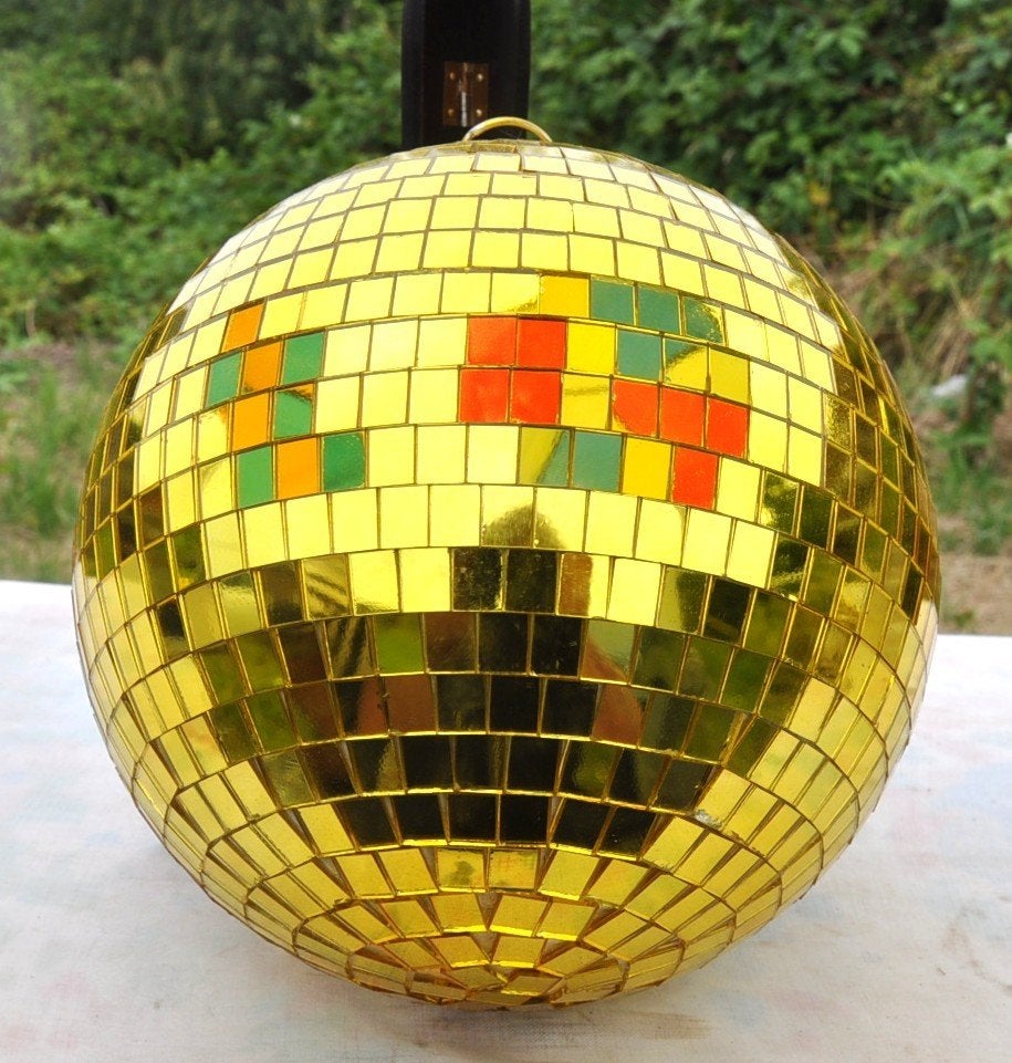 boule disco a facettes jaune, Musique & Instruments, Lumières & Lasers, Utilisé, Enlèvement ou Envoi