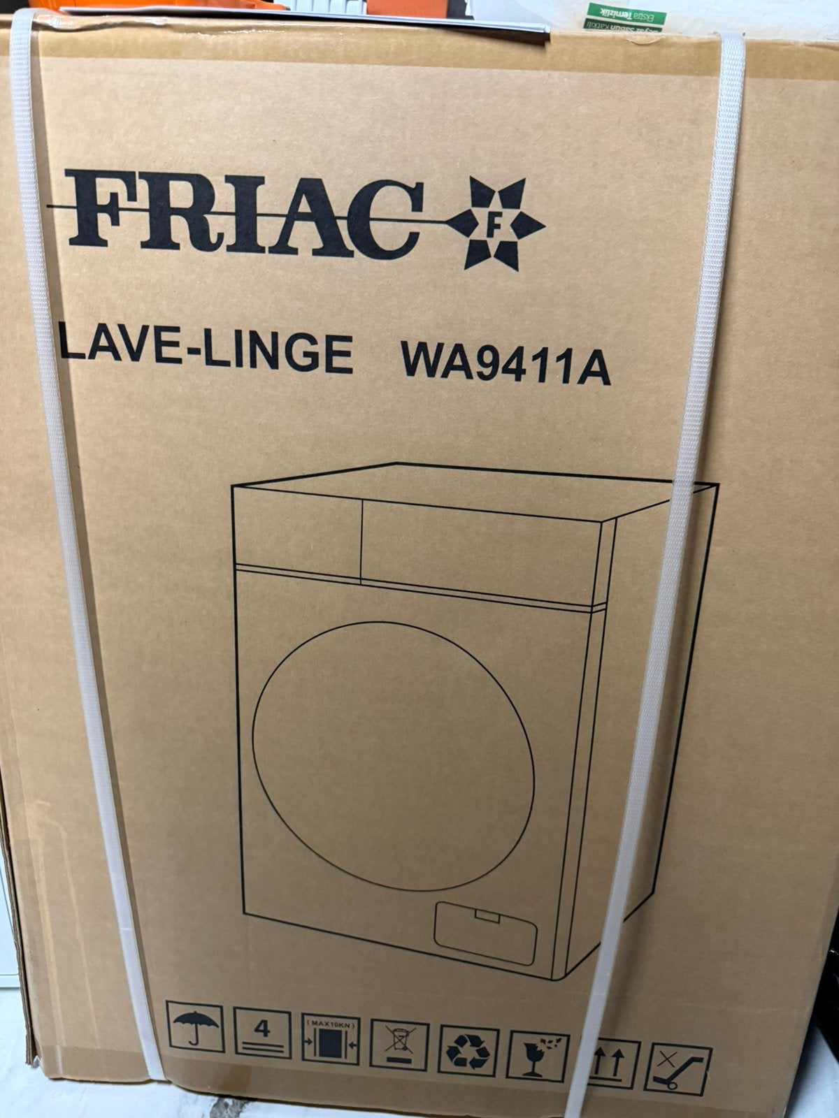 Friac wasmachine WA9411A - 9kg - 1400 T/min  Energieklasse A, Elektronische apparatuur, Ophalen, 1200 tot 1600 toeren, 8 tot 10 kg