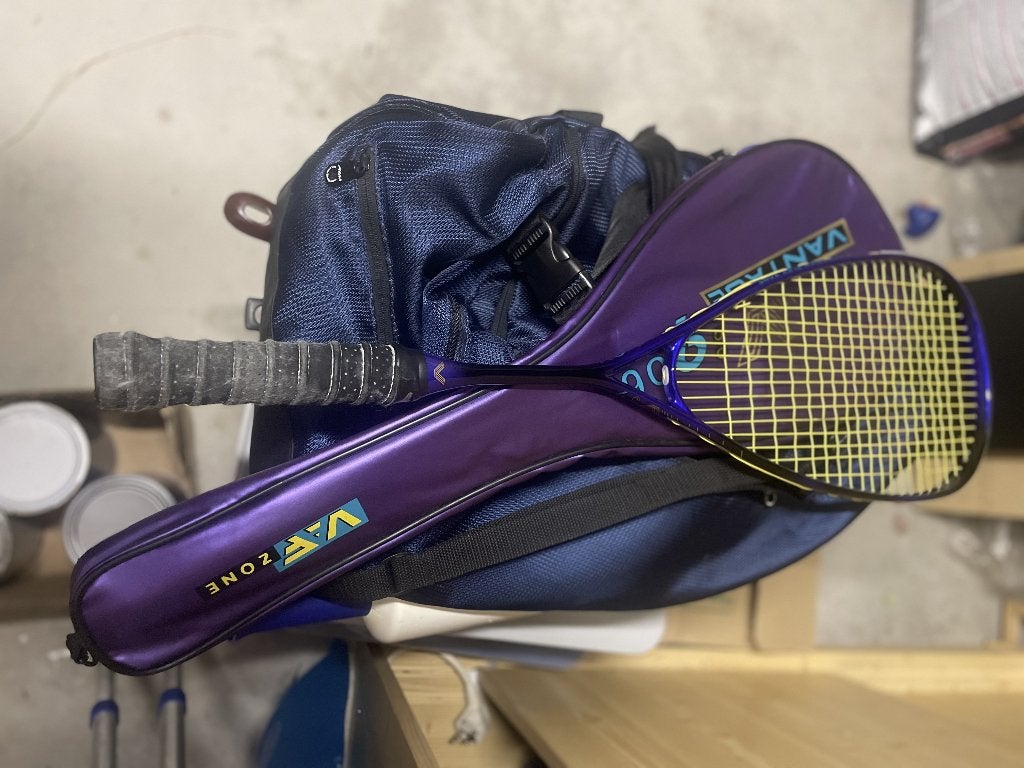 Raquette squash, Sports & Fitness, Enlèvement ou Envoi, Utilisé, Raquette, Avec housse