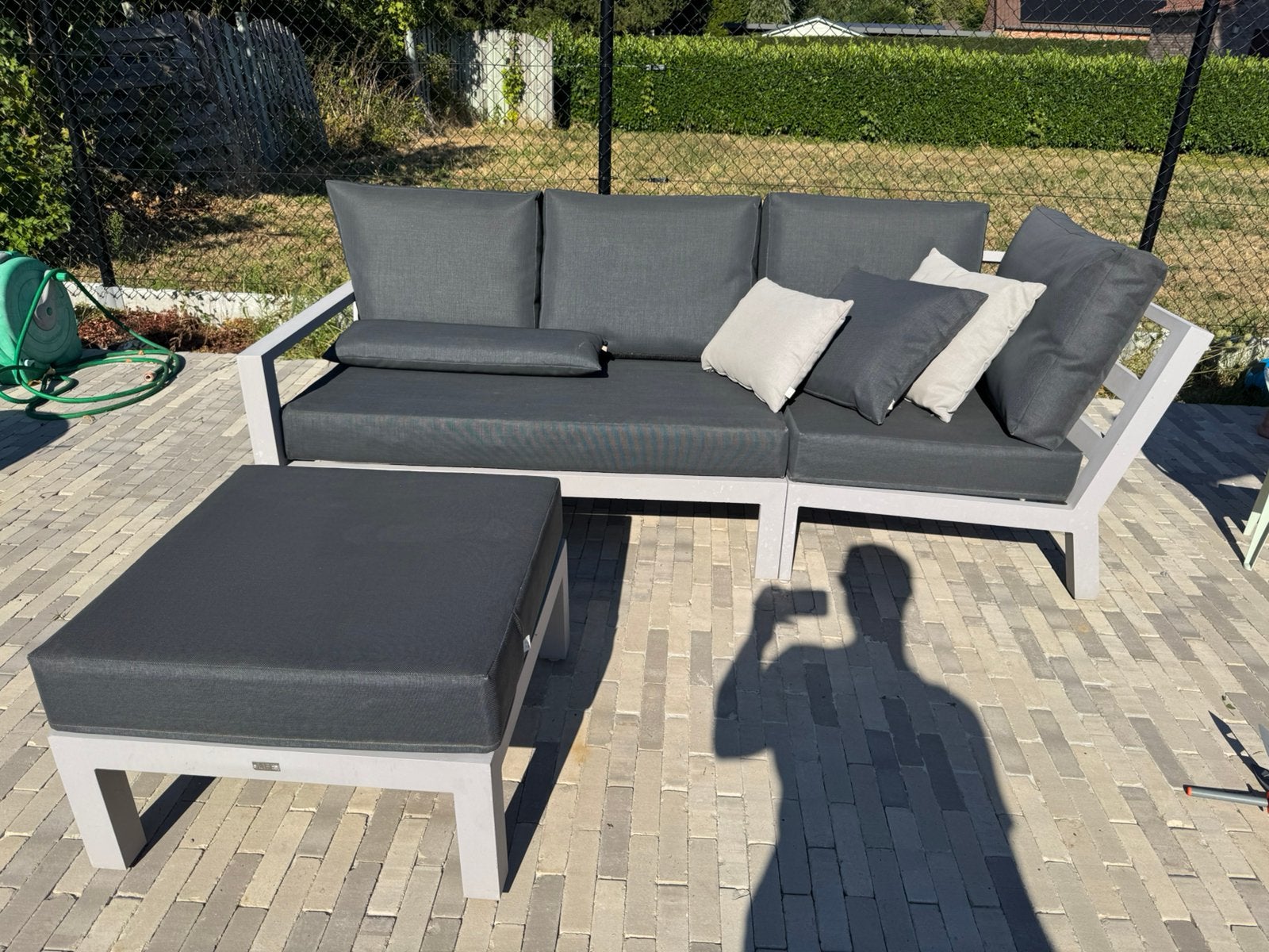 LIFE Outdoor Living loungeset – goede staat – incl. hocker, Tuin en Terras, Tuinbanken, Ophalen, Gebruikt, Aluminium