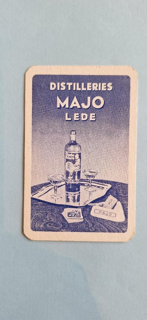 Speelkaart Lede_Distilleries Majo_blauw_280, Verzamelen, Ophalen of Verzenden, Gebruikt, Joker(s)
