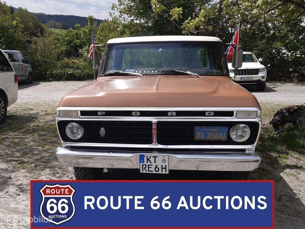 Ford F-250 XLT Ranger | 1974 | Route 66 Auctions, Auto's, Zwart, Bedrijf, Handgeschakeld, Overige carrosserie