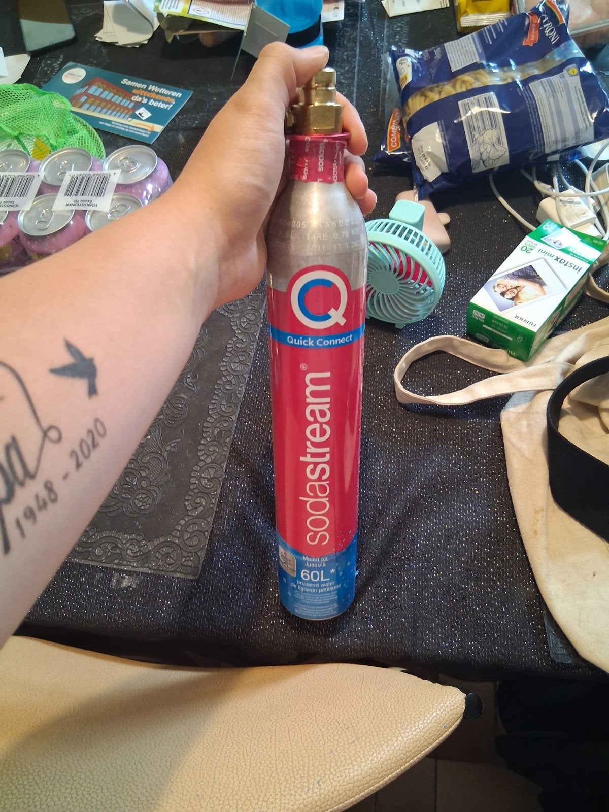 Fles sodastream gas ongebruikt verkeerd gekocht, Ophalen