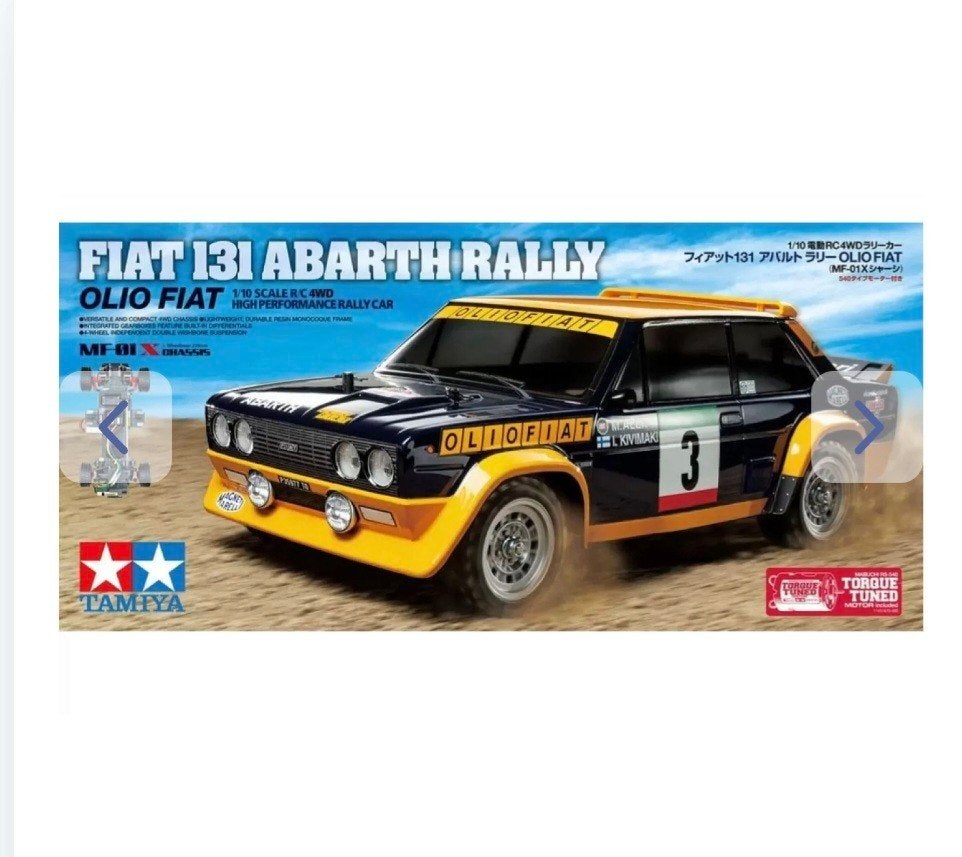 Tout nouveau Tamiya Fiat 131Abarth Rally, Neuf, Échelle 1:10, Enlèvement ou Envoi, Voiture on road