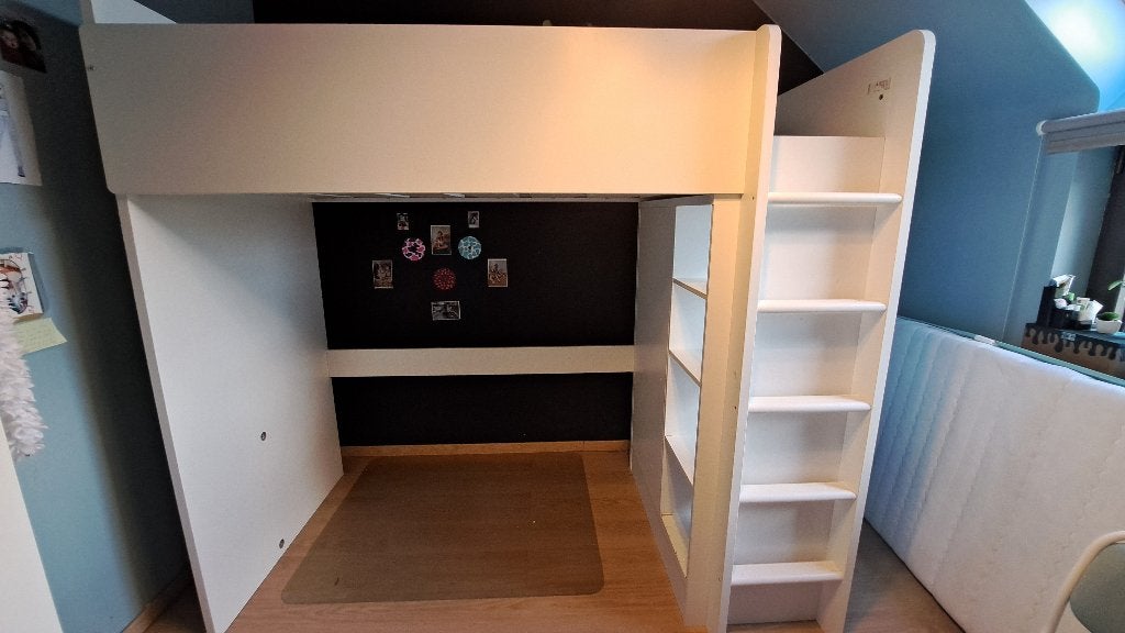 Lit mezzanine IKEA STUVA + armoire (matelas possible), Enlèvement, Utilisé, Lit mezzanine