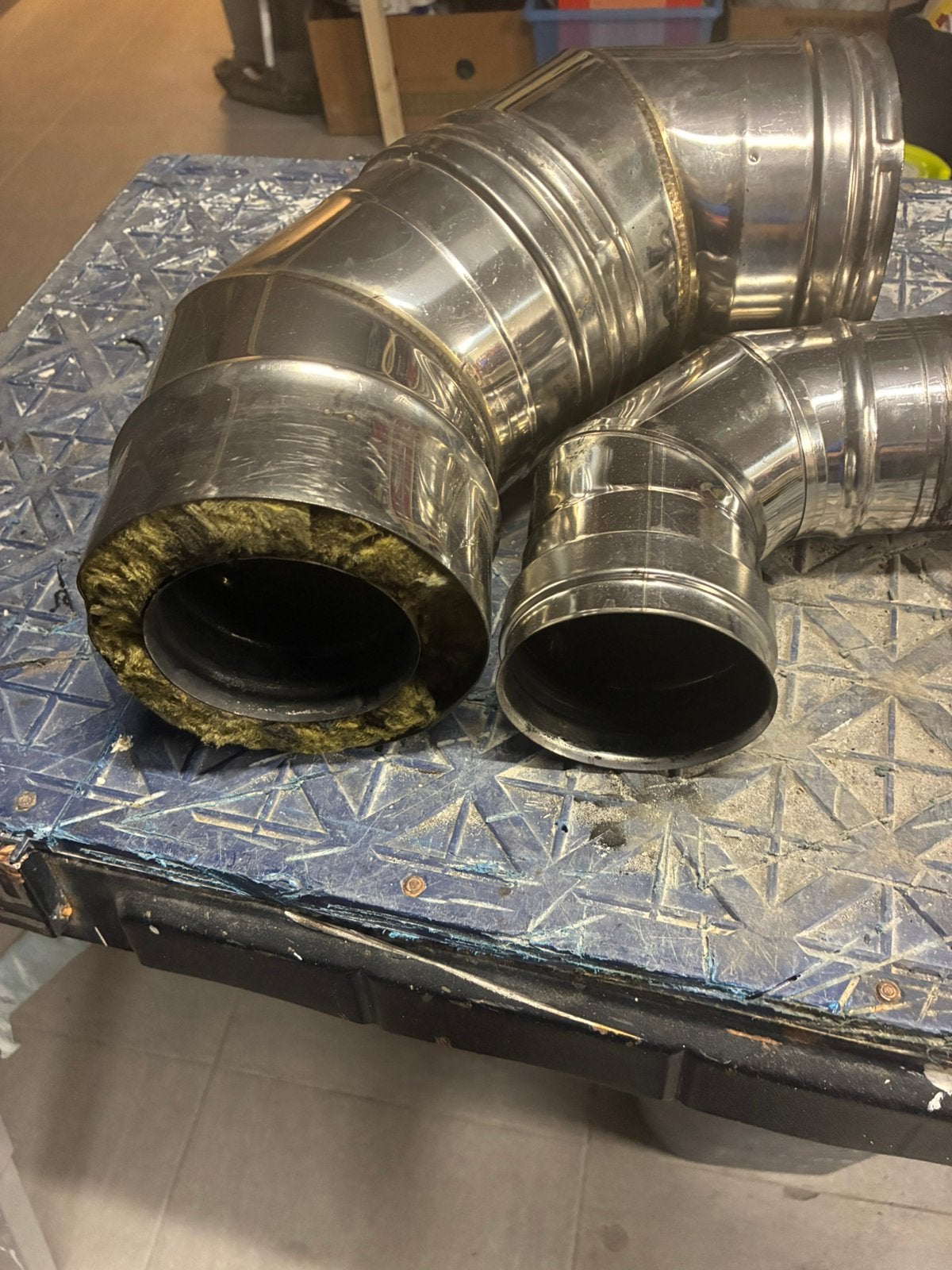 Inox bochten voor pelletskachel, Ophalen, Inox, Bochten