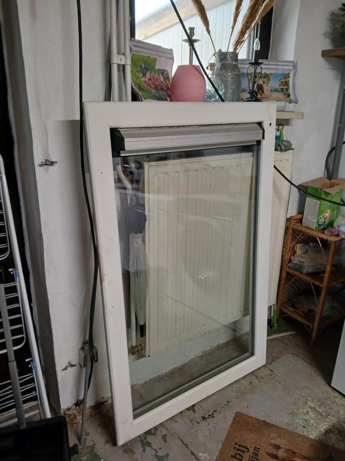 Mooi kunststof wit kozijn met ventilatierooster, dubbel glas, Doe-het-zelf en Bouw, Raamkozijnen en Schuifdeuren, Kunststof, Gebruikt
