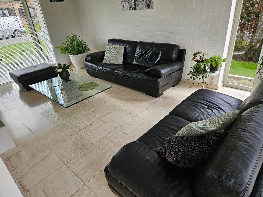 Lederen salon Natuzzi, Ophalen, Gebruikt, Leer