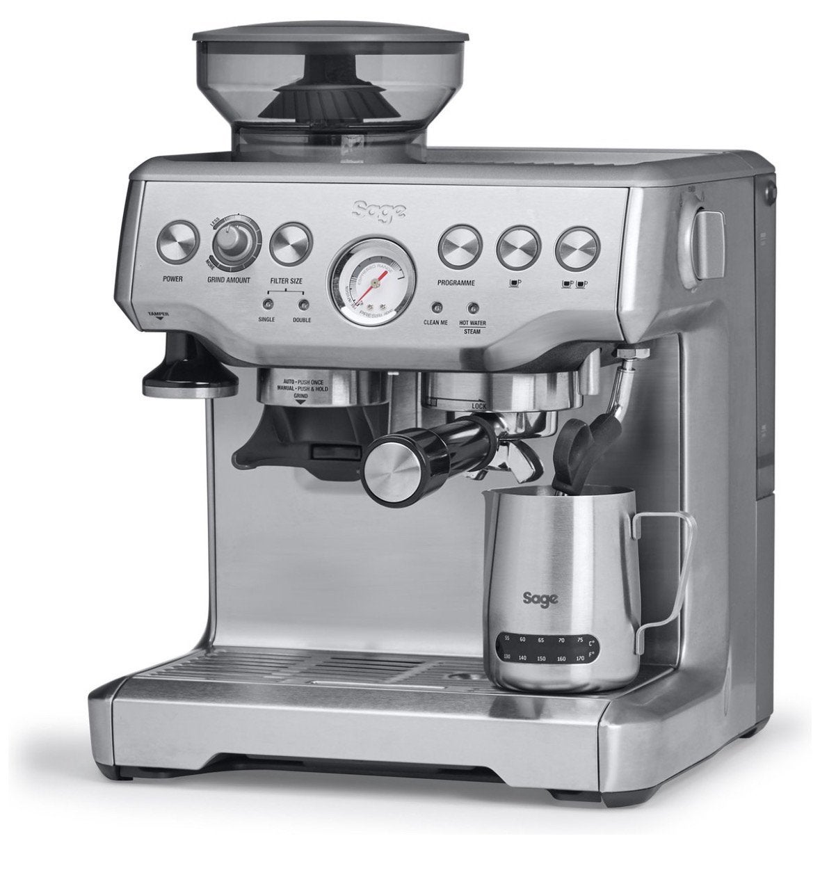 Sage Barista Express Koffiemachine Espresso Latte Maker, Ophalen, Koffiemachine, Zo goed als nieuw, 2 tot 4 kopjes