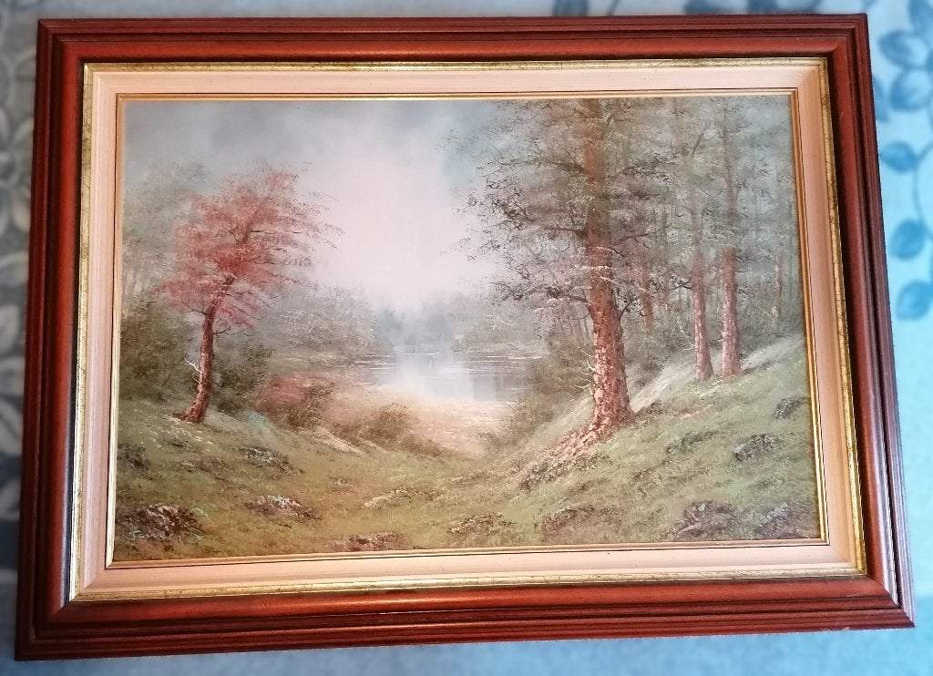 Schilderij in houten lijst 113x82 cm, Ophalen