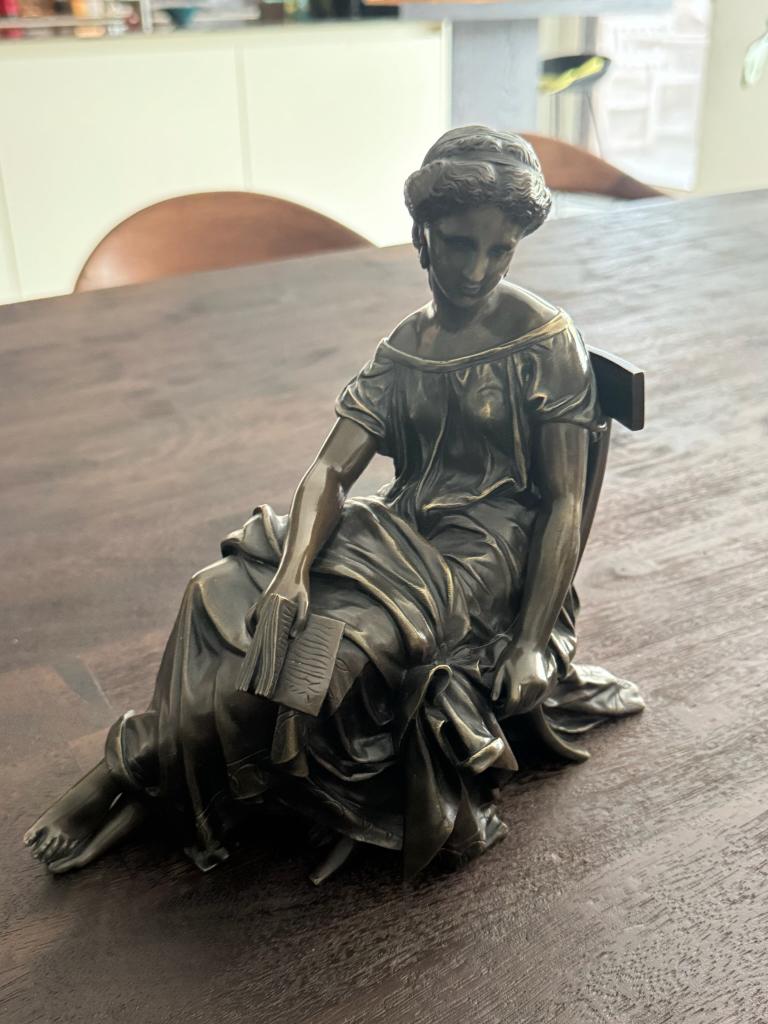 Bronzen Beeld, Antiek en Kunst, Kunst | Beelden en Houtsnijwerken, Beeld, Brons, Vrouw, 20 - 50 cm, Europa, Overige stijlen, Bruin