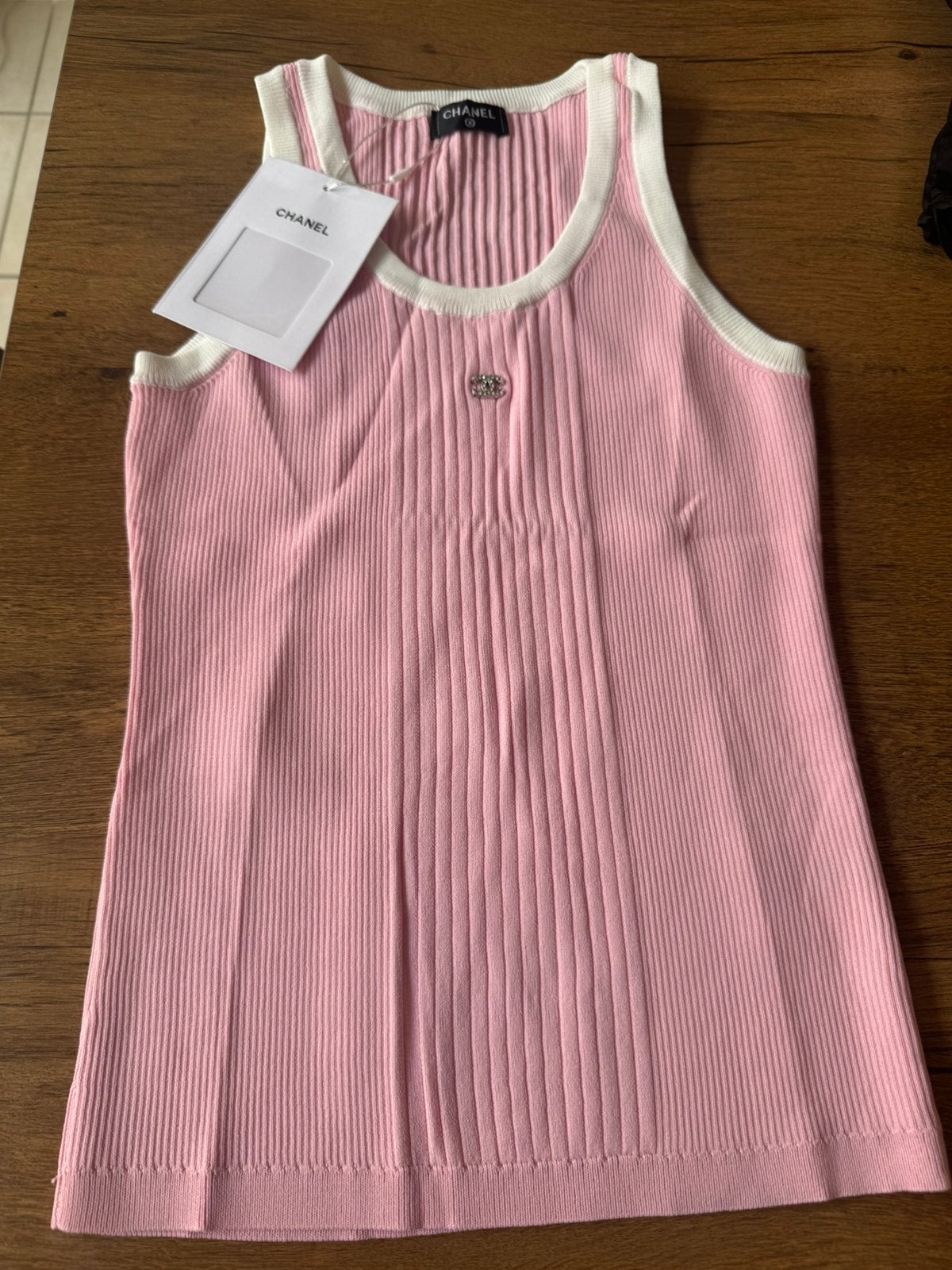 Débardeur Chanel rose – Taille M, Kleding | Dames, Topjes, Ophalen of Verzenden, Zo goed als nieuw, Roze