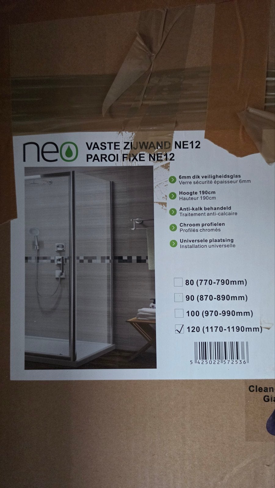 Cabine de douche d'angle NEUVE 90x120 cm - NEO (Valeur 500€), Enlèvement, Neuf