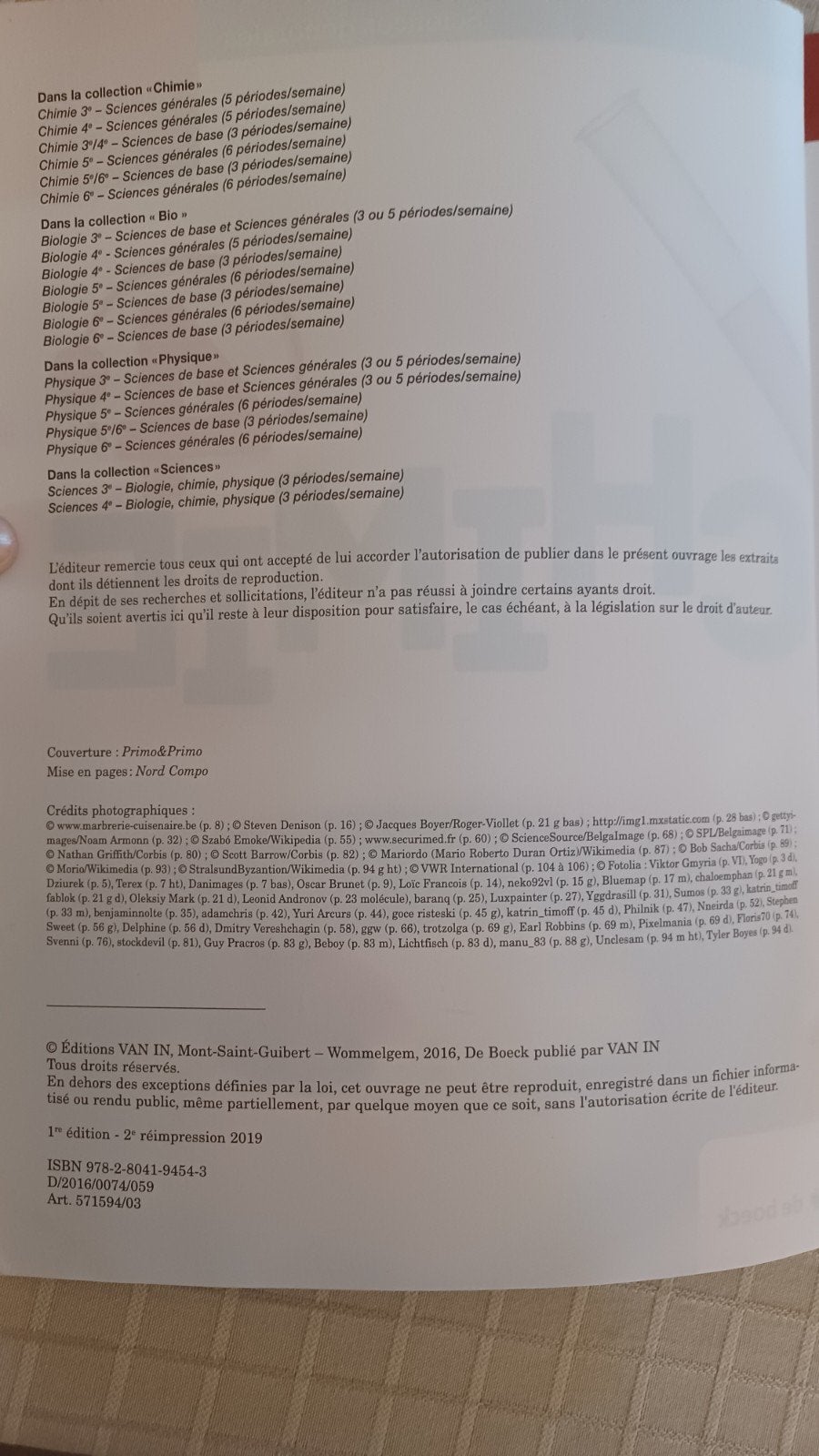 chimie 4e sciences générales édition de boeck, Livres, Enlèvement, Comme neuf