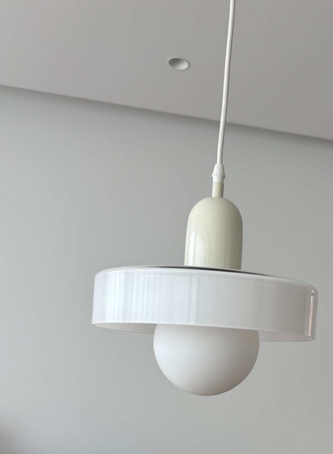 2 x hanglamp Bauhaus retro vintage stijl, Enlèvement, Comme neuf, Verre, Retro vintage Bauhaus