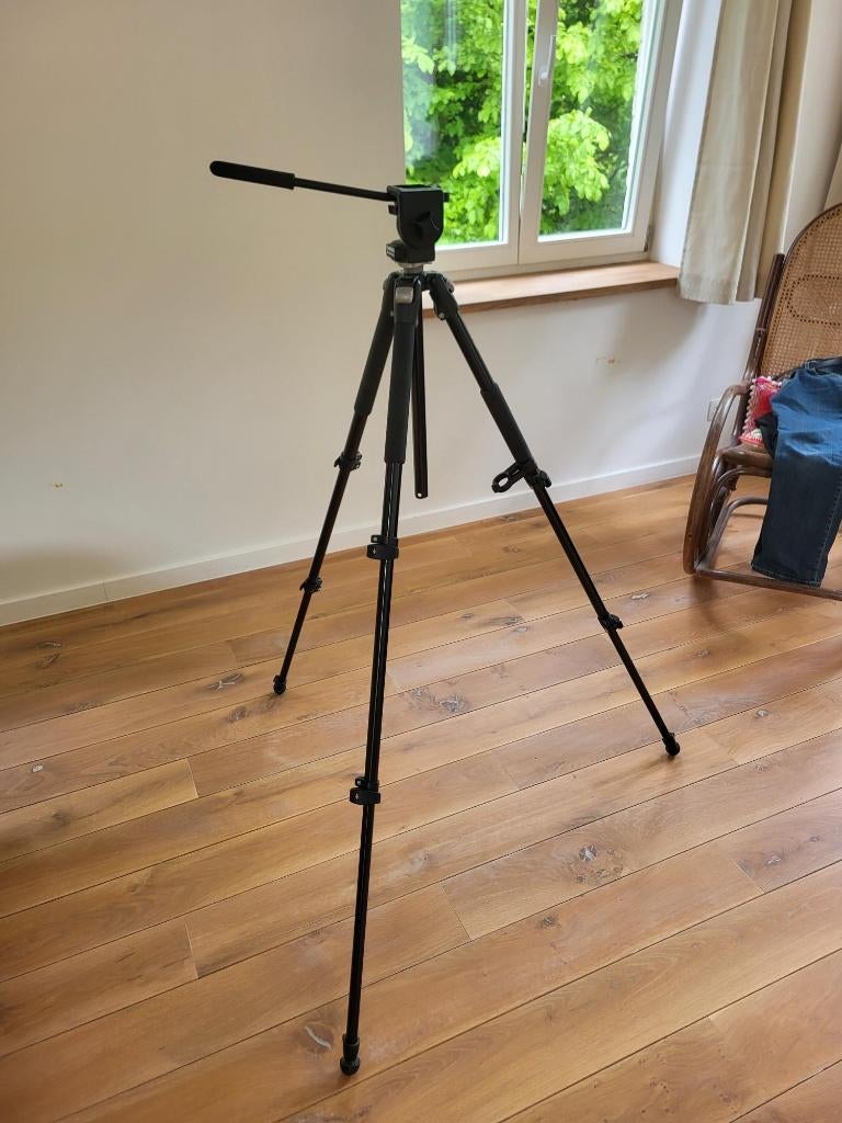 Trépied Manfrotto 190 BWB + rotule Manfrotto 128RC, TV, Hi-fi & Vidéo, Enlèvement, Rotule