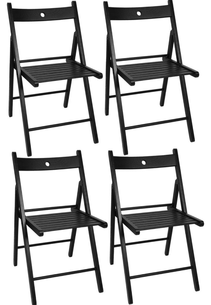 4 zwarte klapstoelen - BOL - nieuwstaat!, Huis en Inrichting, Zwart, Ophalen of Verzenden, Zo goed als nieuw, Vier