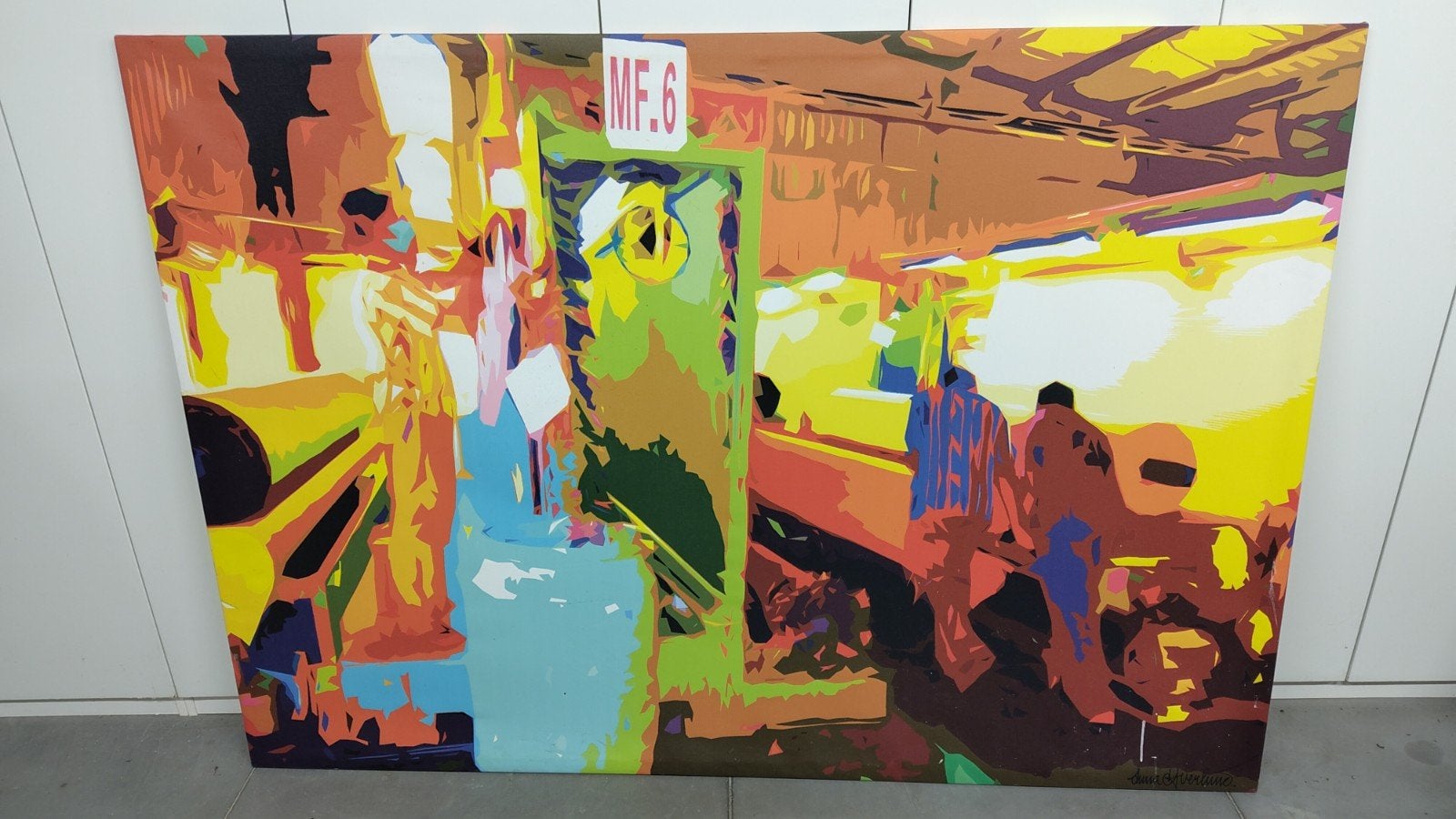 groot abstracte kleurrijke canvas, Huis en Inrichting, Ophalen, Oorspronkelijke maker, 125 cm of meer, Schilderij