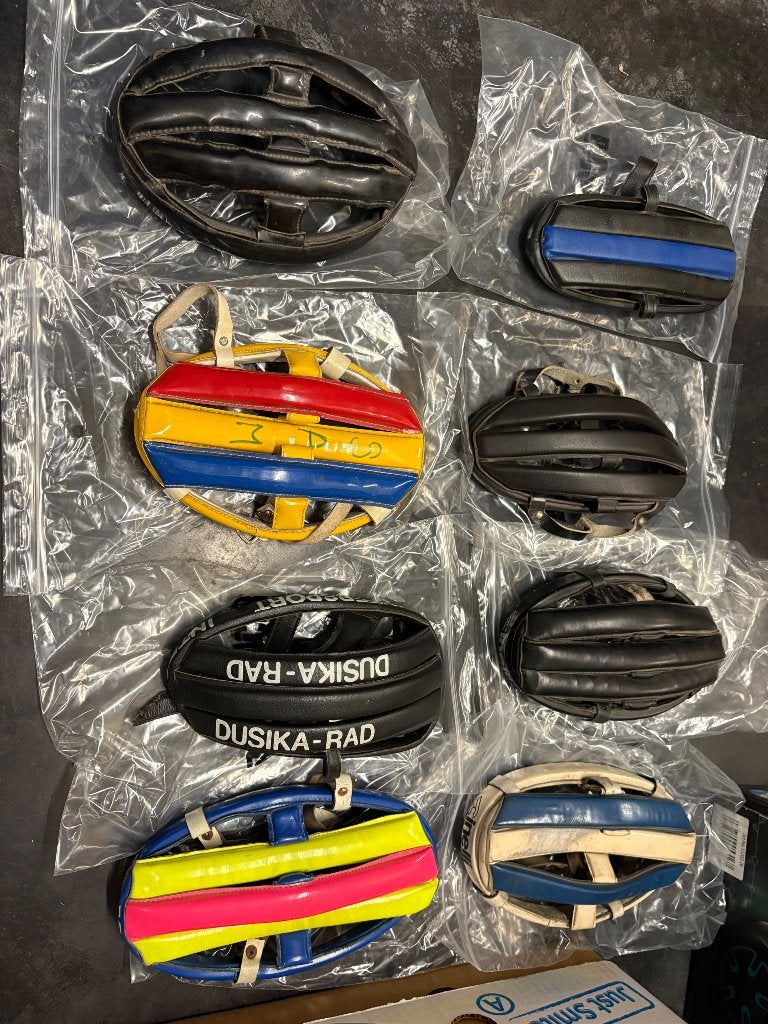 8 unieke retro fietshelmen, Ophalen of Verzenden, Gebruikt, Overige merken