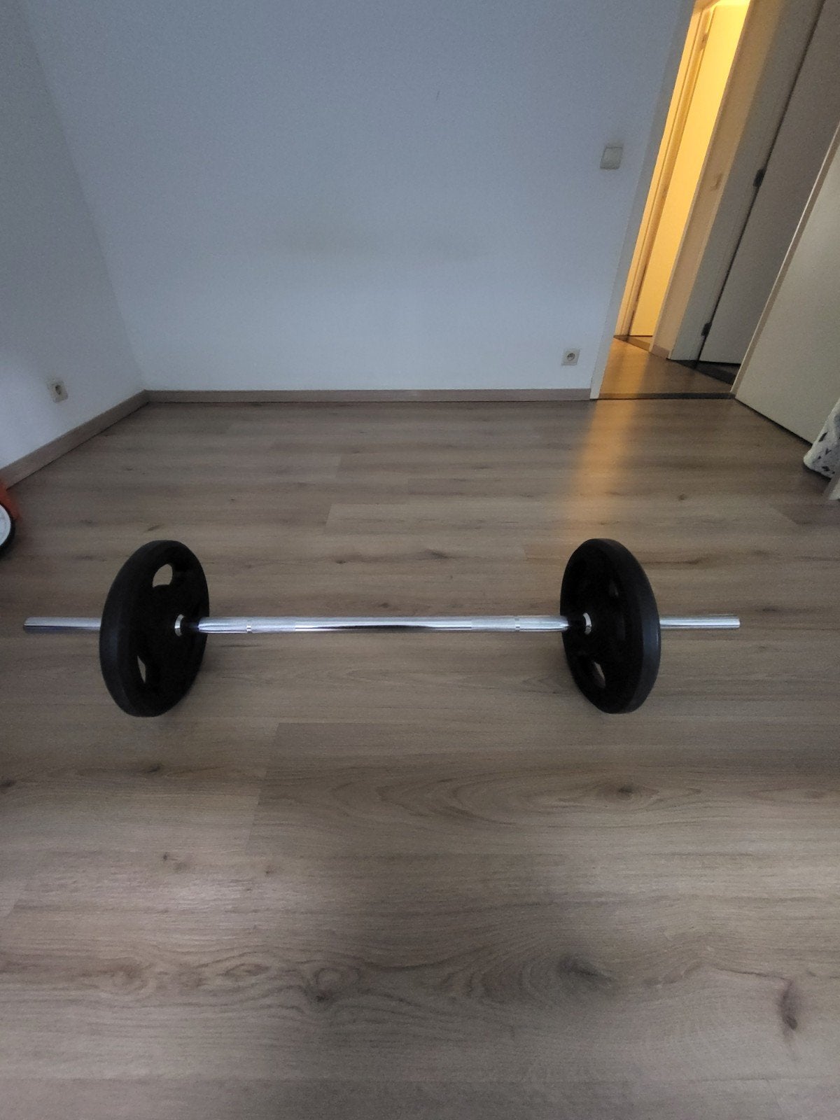 Barbell met 2x 10kg schijven, Sport en Fitness, Ophalen