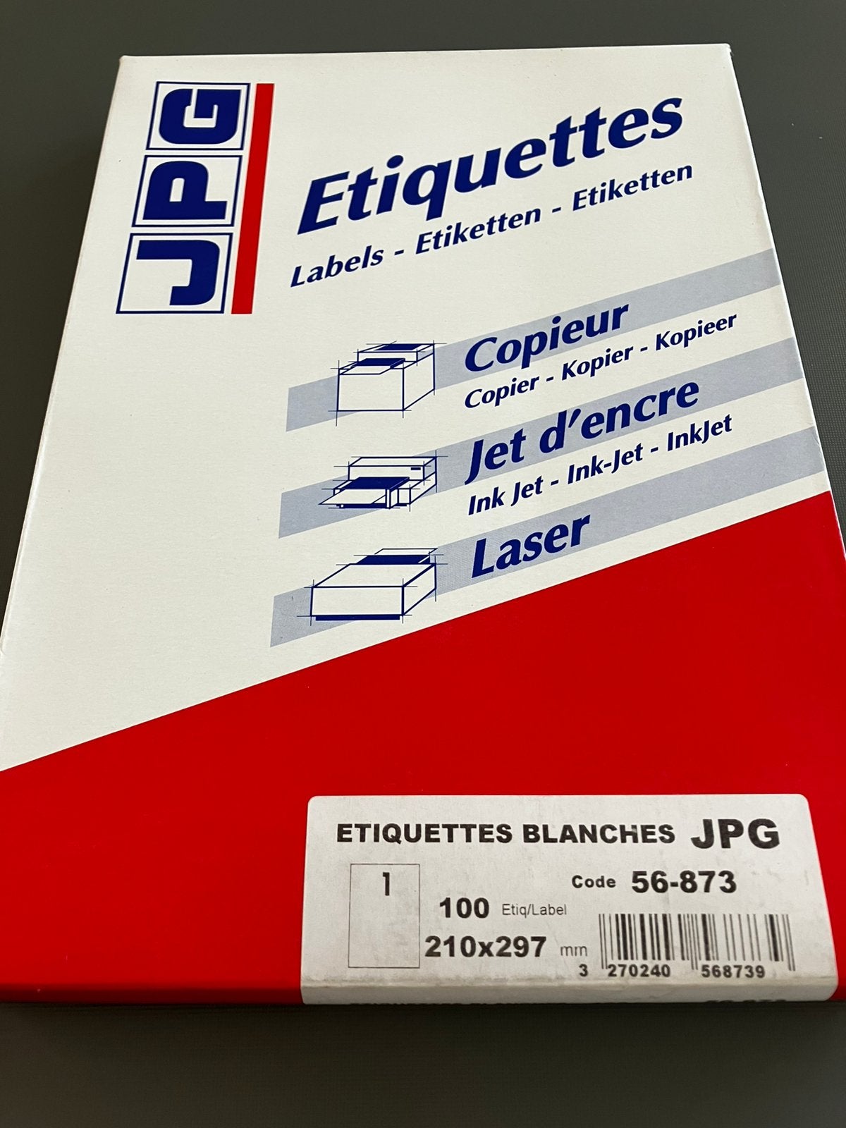 Pak 100 ETIKETTEN 21 cm * 29,7 cm., Divers, Papeterie, Enlèvement ou Envoi