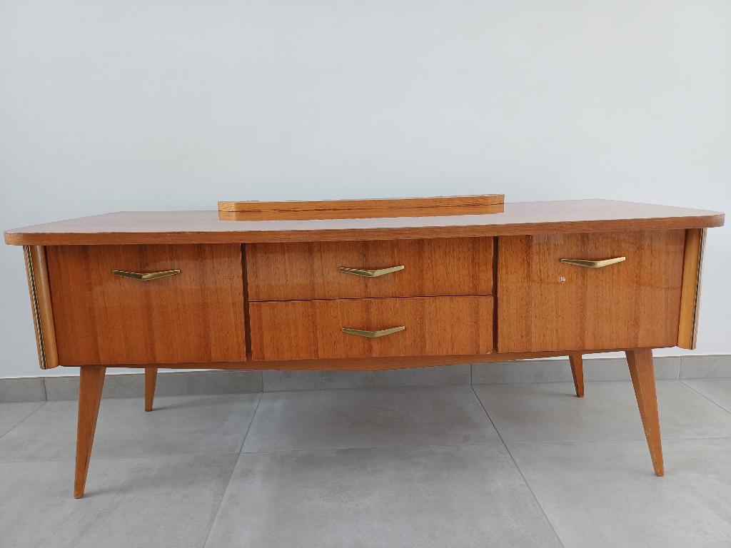 Vintage lage kast, Ophalen, Gebruikt, 100 tot 150 cm, 25 tot 50 cm