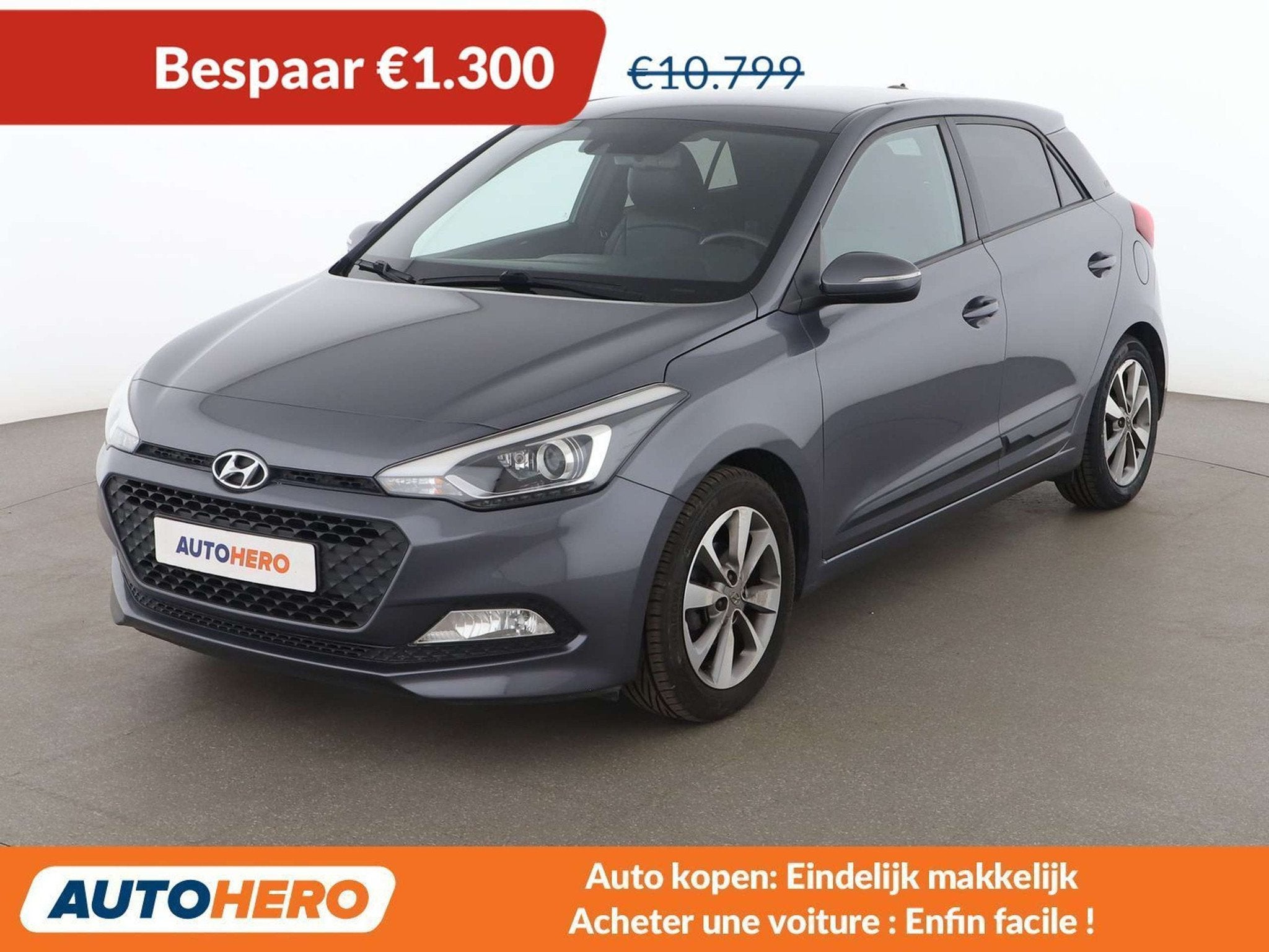 Hyundai i20 1.2 Classic (année de construction 2017), Autos, Hyundai, Argent ou Gris, 1055 kg, Noir, 5 places