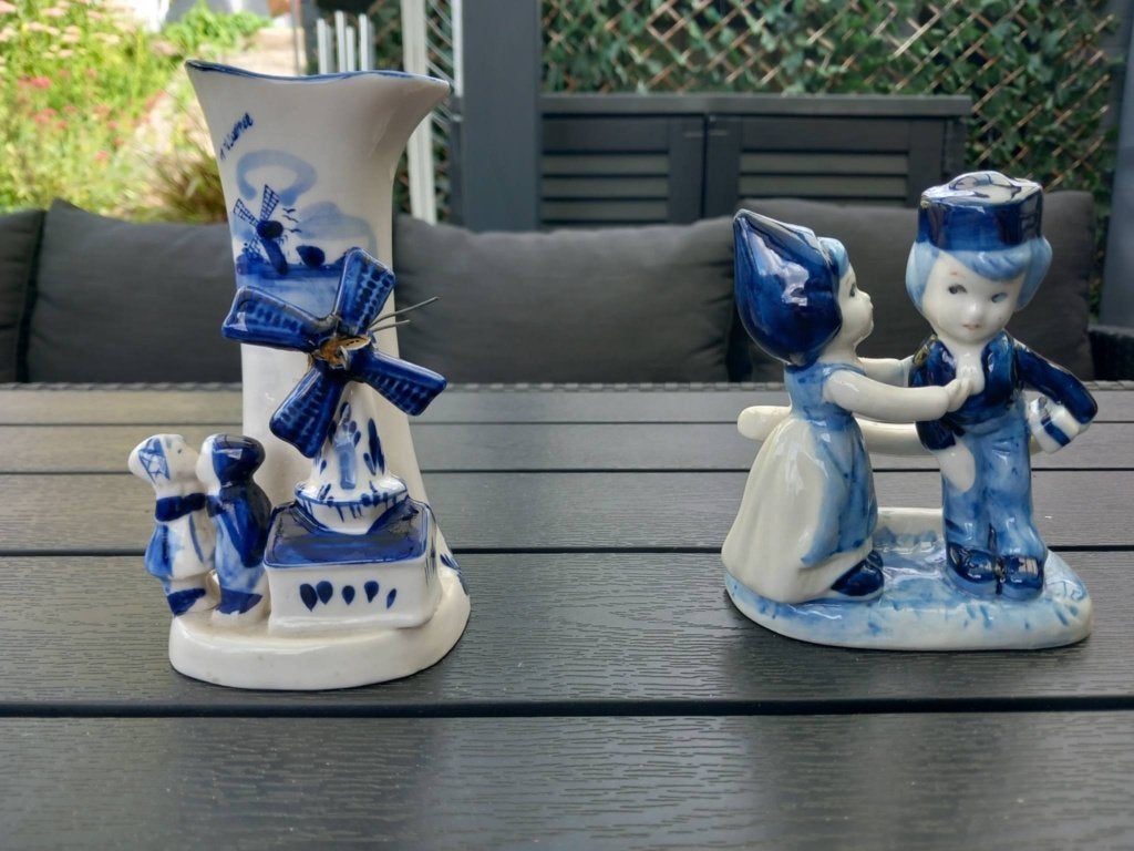 Statuettes vintage bleu Delft et Vero, Antiquités & Art, Enlèvement