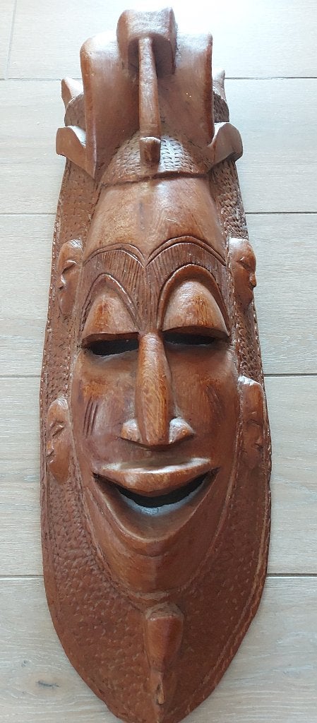 masker, Afrique, Bois, Brun, Fait main