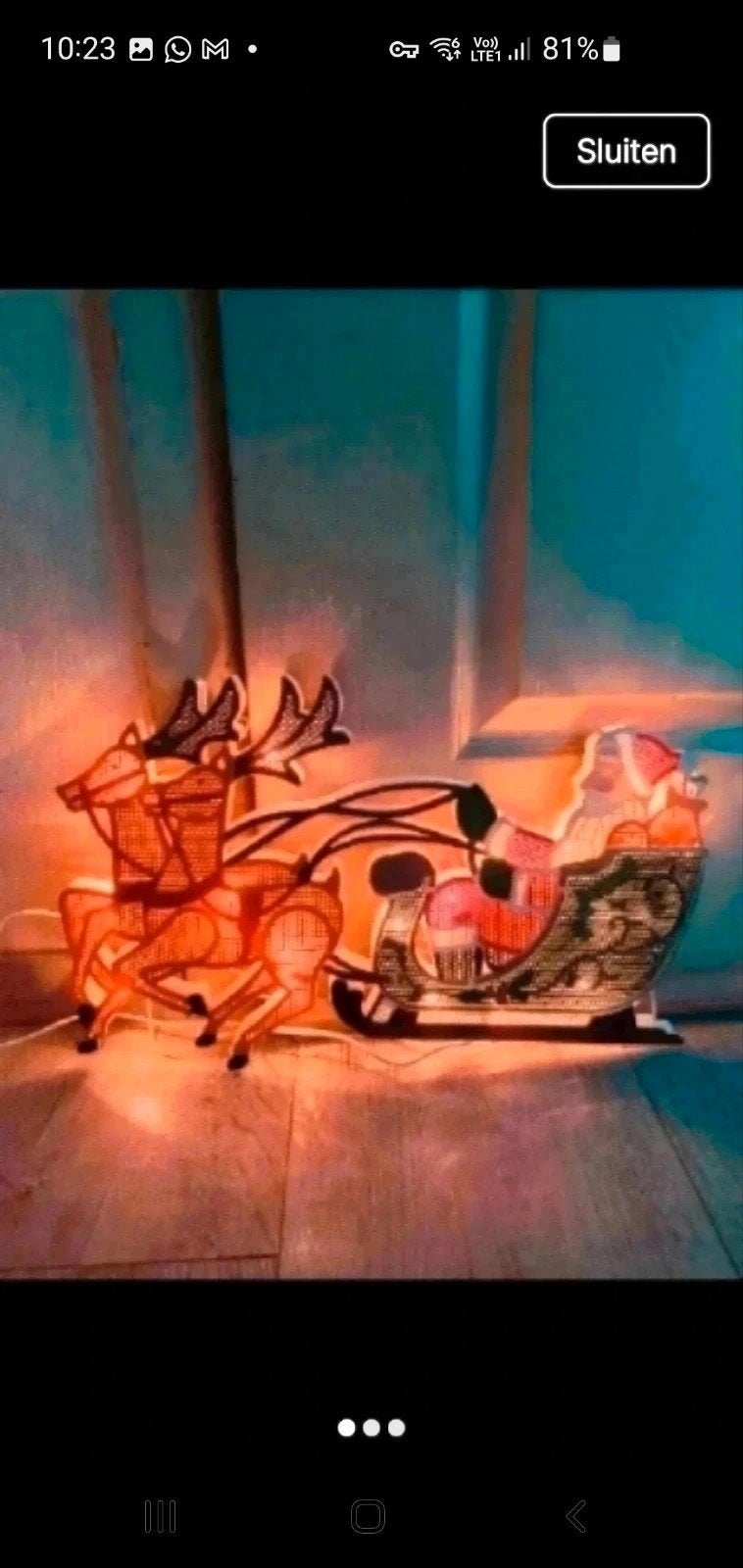 beau vieux père Noël avec des rennes sur un traîneau avec de, Enlèvement ou Envoi, Comme neuf