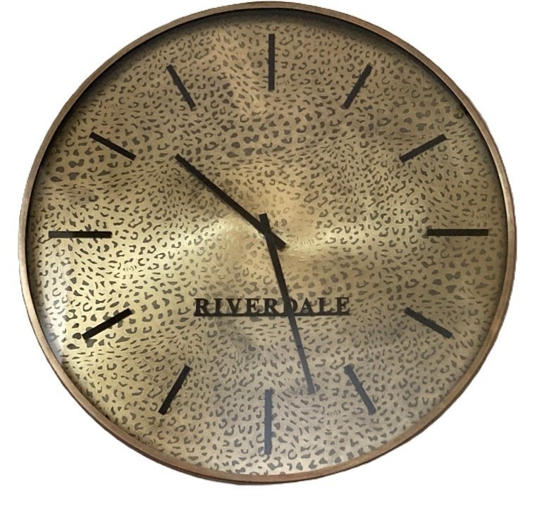 WANDKLOK PHI GOUD 60CM RIVERDALE NIEUW, Neuf, Analogique, Enlèvement, Horloge murale