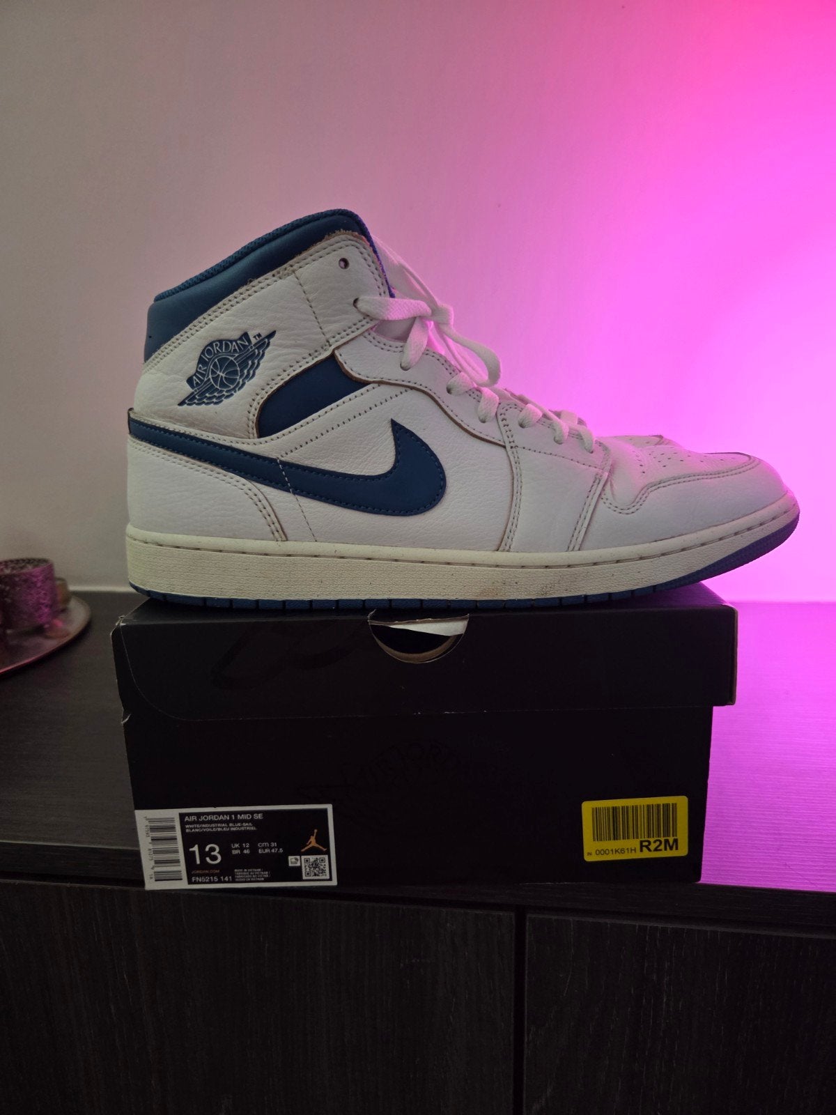 Nike Jordan Air Mid White blue maat 47.5, Ophalen, Sneakers