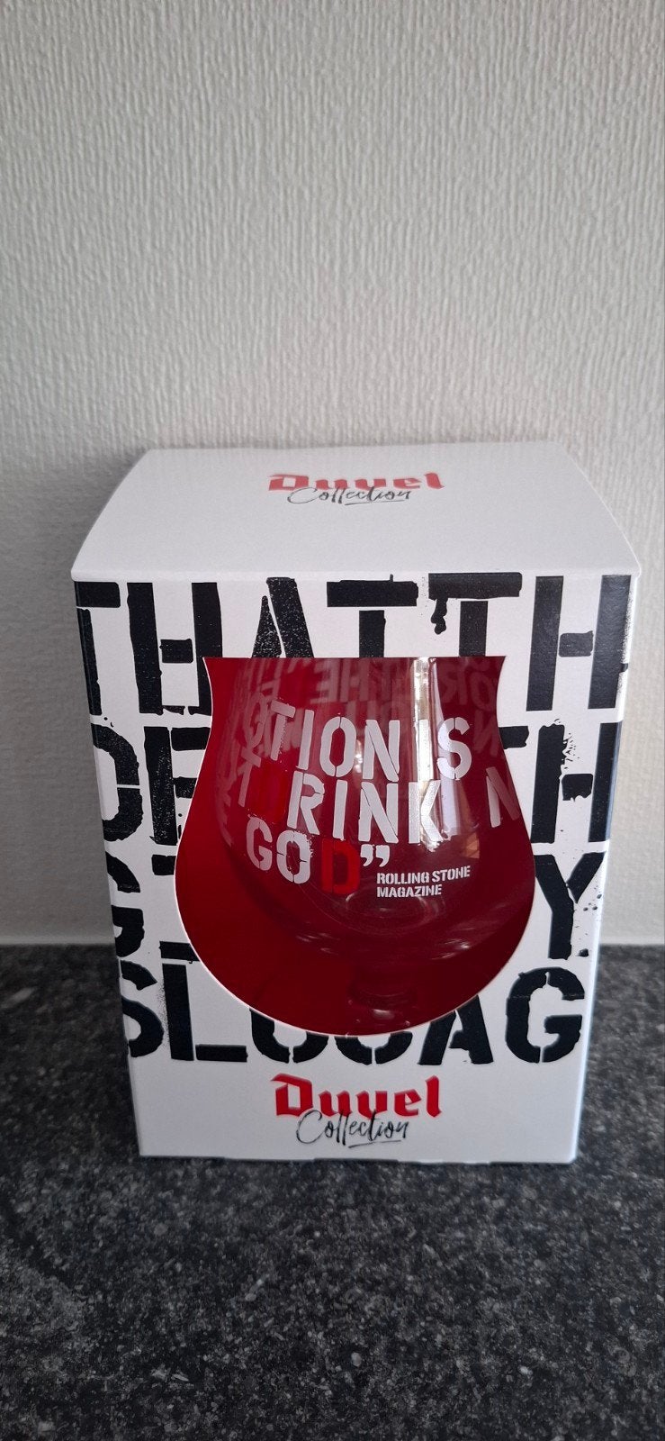 Duvel glas 'Rolling Stone Magazine', NIEUW in doos, Verzamelen, Ophalen, Duvel