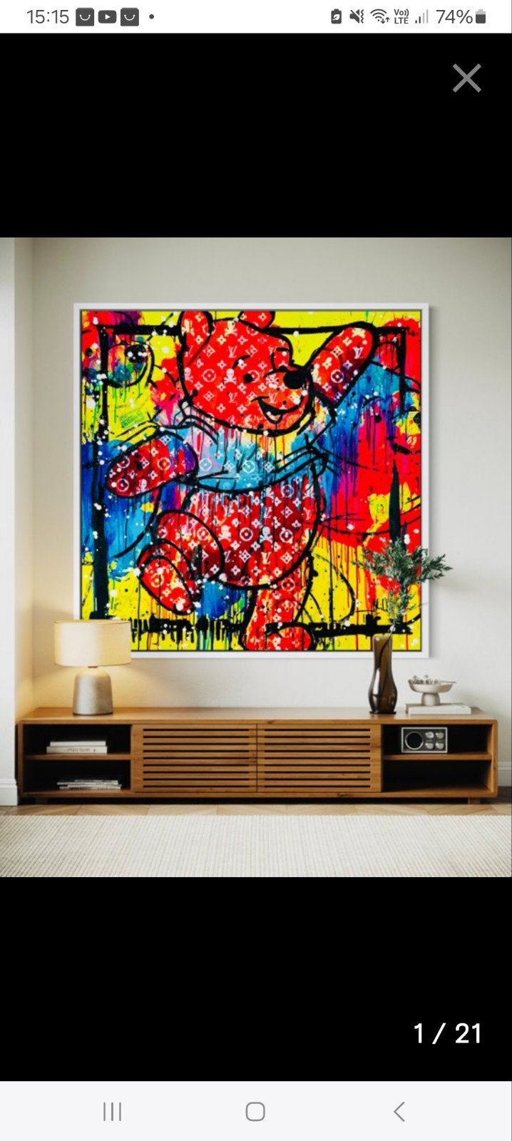 Origineel Mikko - Winnie The Poo Lost In Translation XL, Antiek en Kunst, Kunst | Schilderijen | Modern, Ophalen of Verzenden