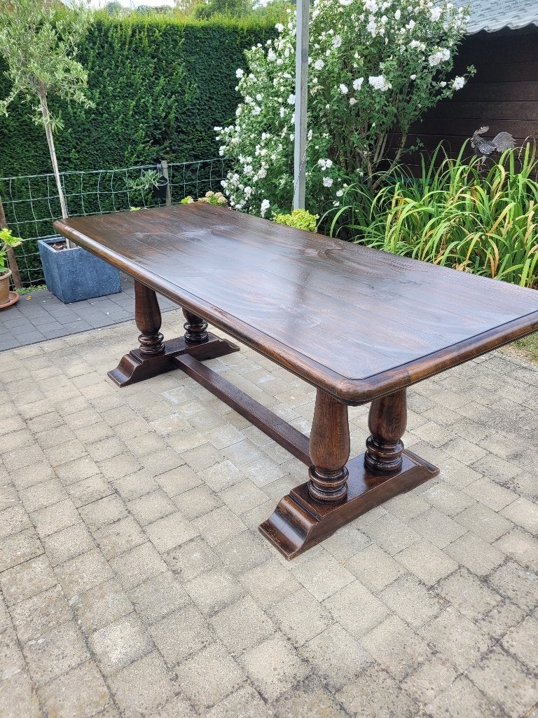 Table en chêne massif de 2 mètres 22 cm, Maison & Meubles, Ancien, Enlèvement, Utilisé, 50 à 100 cm