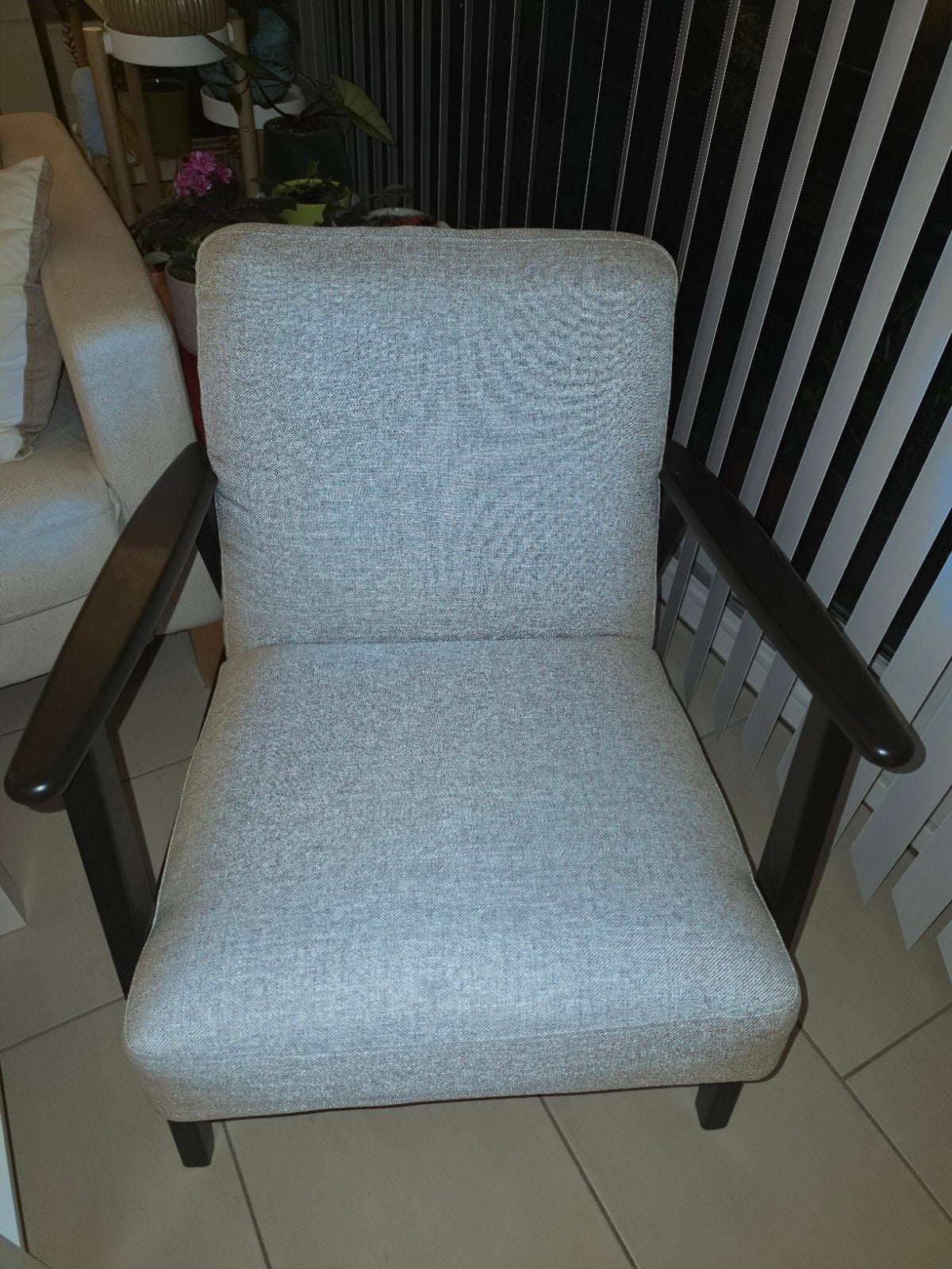 Fauteuil goed als nieuw (Kilanda lichtbeige) IKEA EKENASET, Gris, Comme neuf, Enlèvement, Une