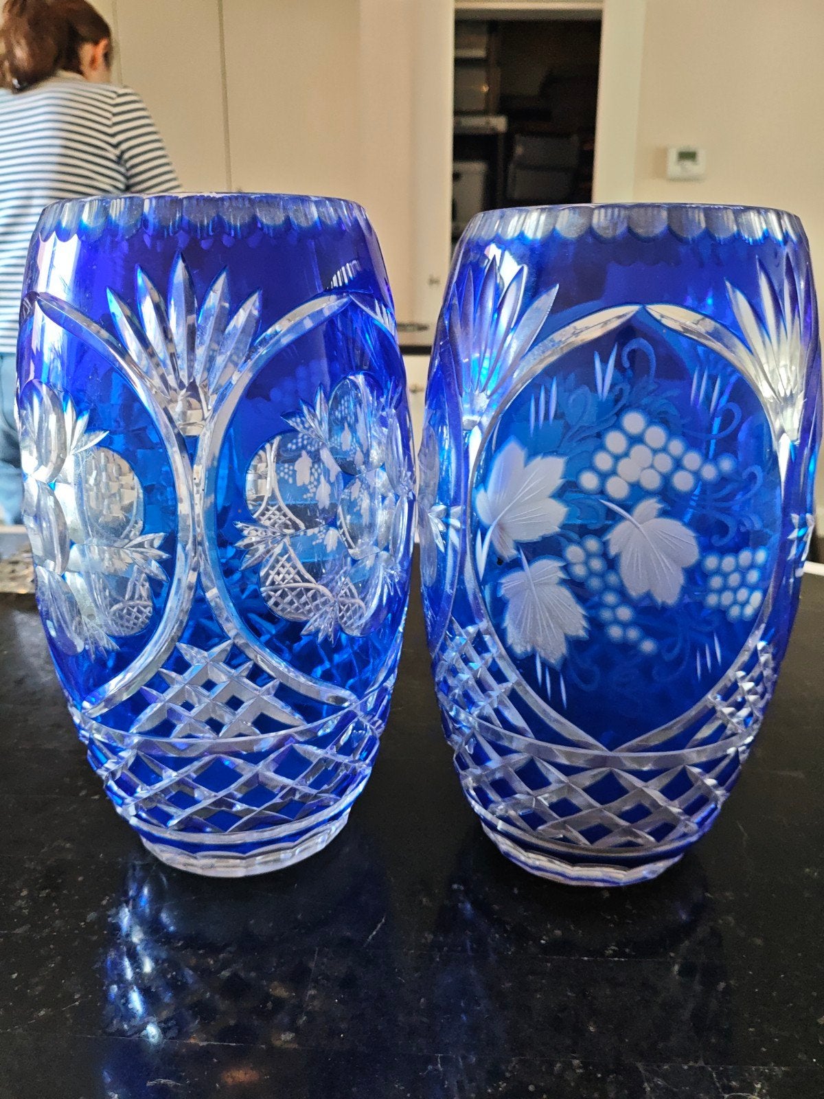 2 kristallen vazen, Antiek en Kunst, Ophalen