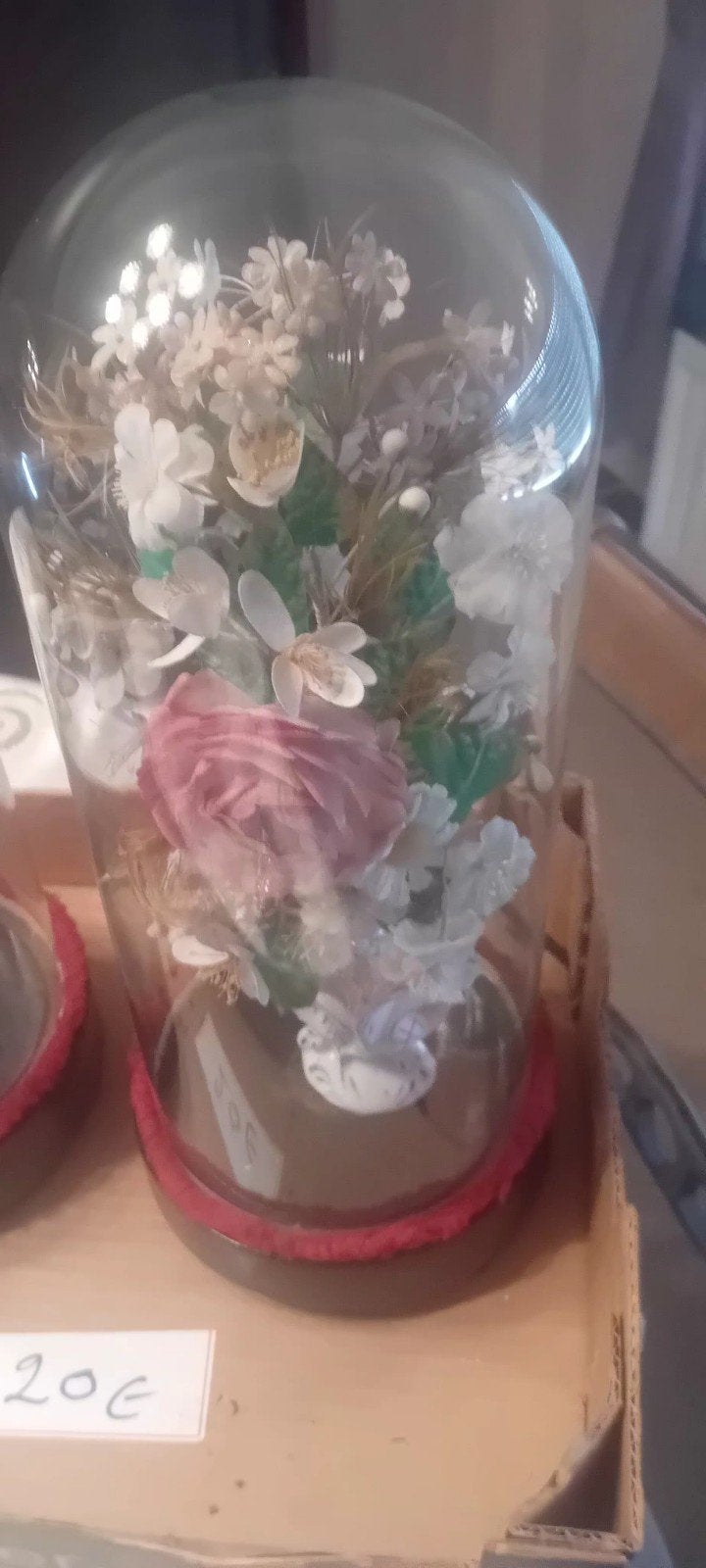 stolp in glas 38 cm hoog en 14,3 cm diameter cm diameter, Glas, Ophalen, Gebruikt, 15 cm