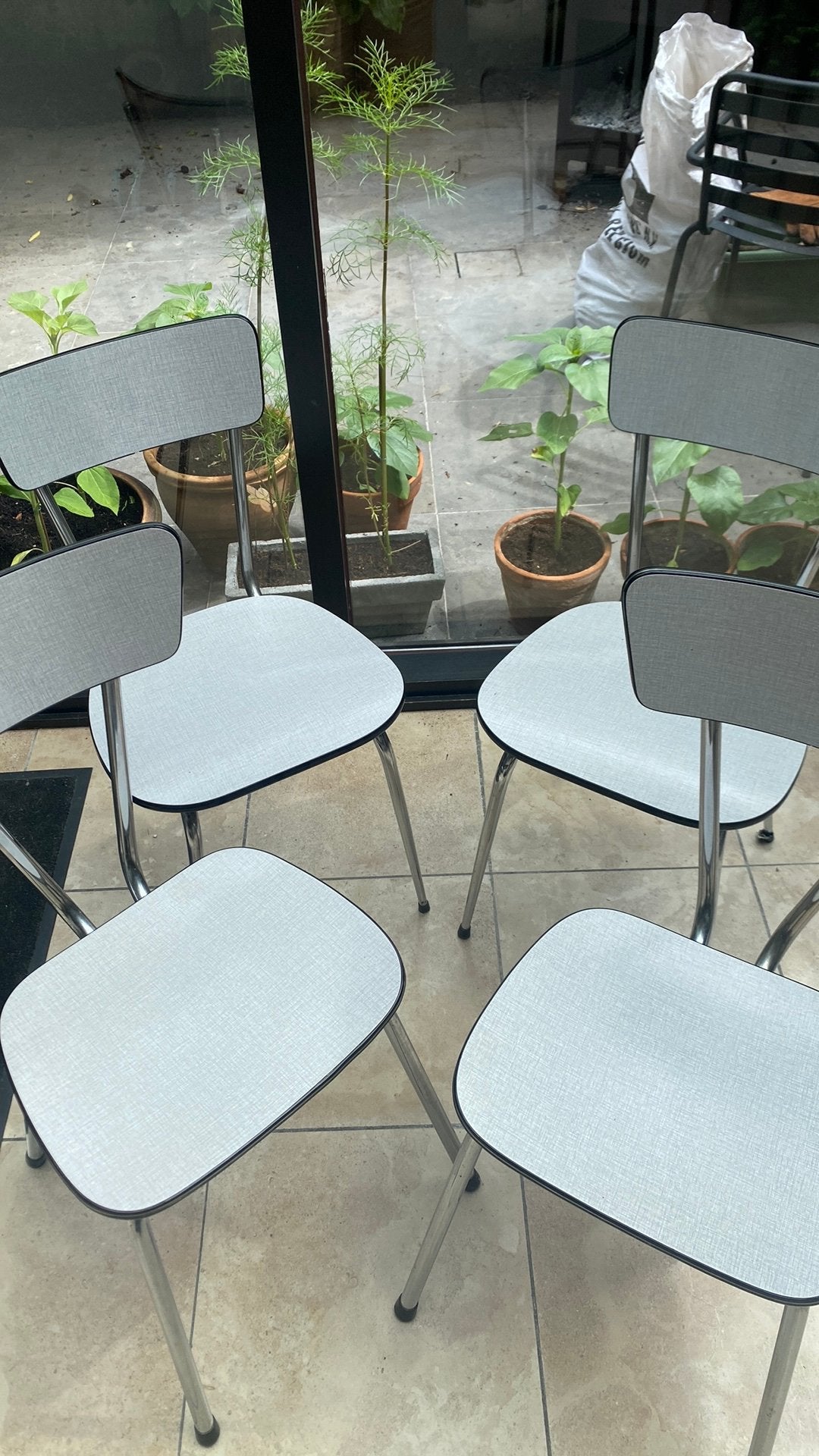 Formica vintage stoelen, Ophalen, Overige materialen, Gebruikt, Wit