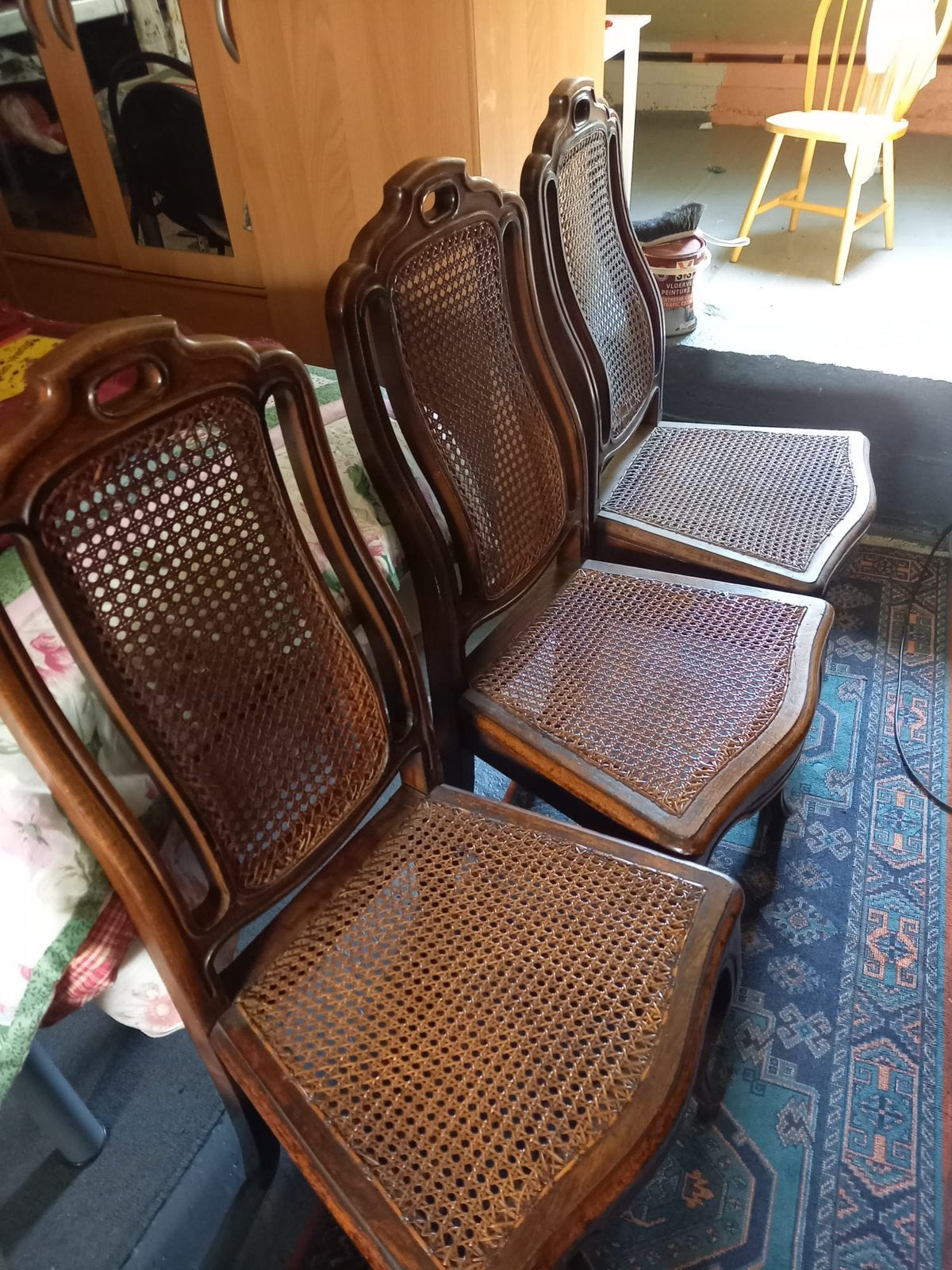 6 chaises anciennes canné, Brun, Enlèvement, Cannee, Bois