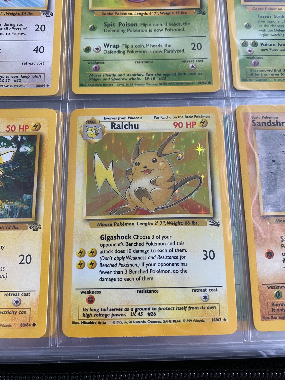 Raichu holo fossil, Ophalen of Verzenden, Zo goed als nieuw