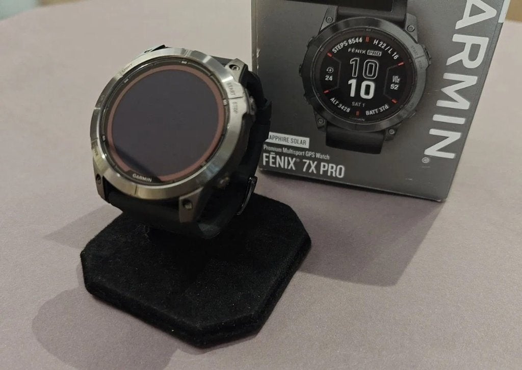Garmin Fenix 7X PRO Sapphire Solar Titanium, Stappen, Zwart, Ophalen of Verzenden, Zo goed als nieuw